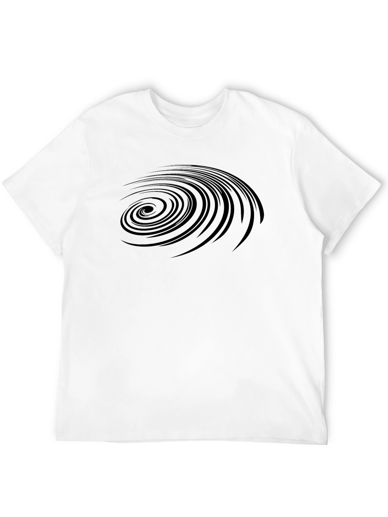 Abstract Swirl Graphic Tee - Black Cotton Comfort