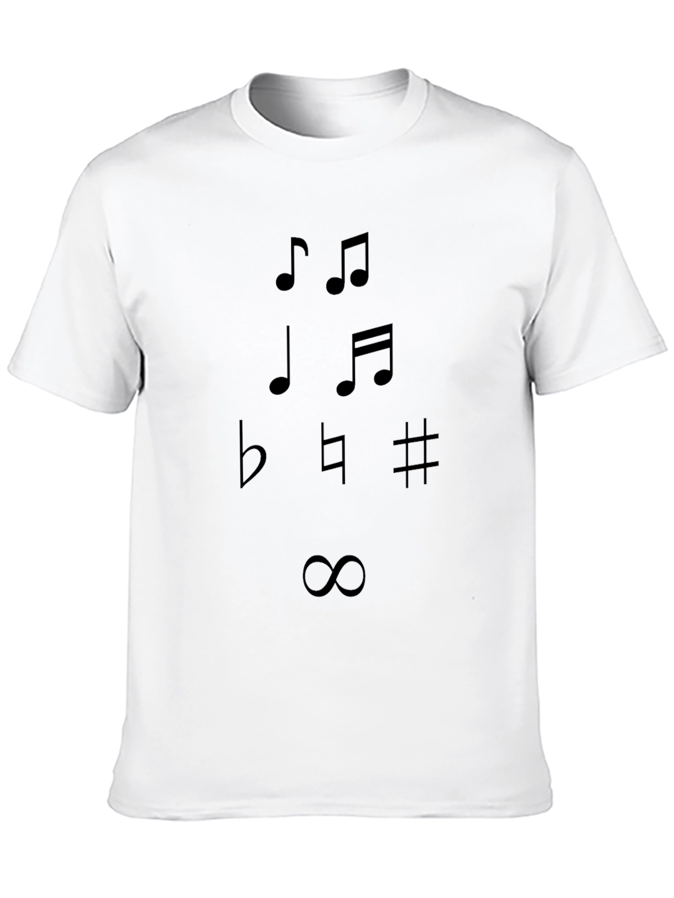 Musical Notes Graphic Black T-Shirt