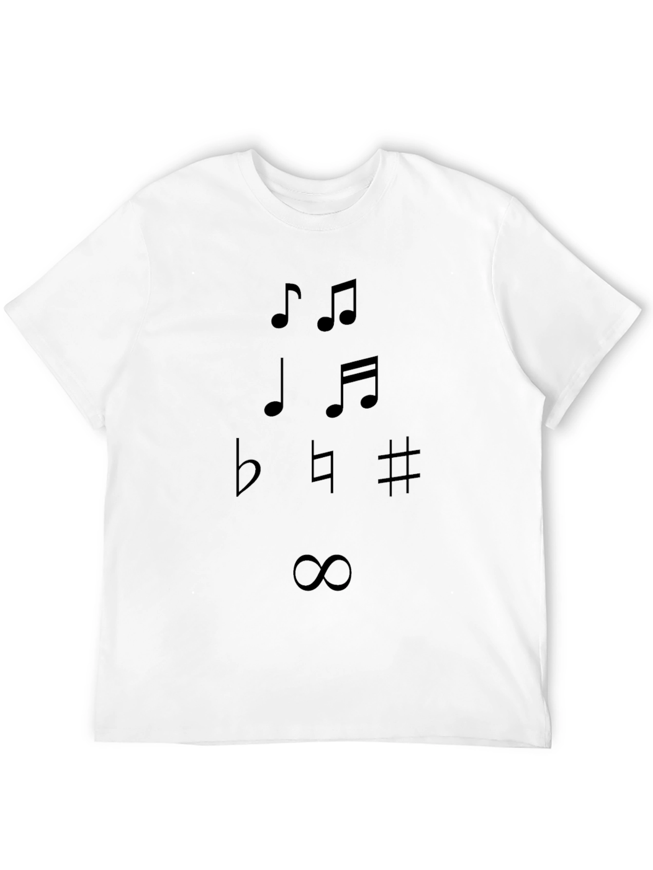 Musical Notes Graphic Black T-Shirt