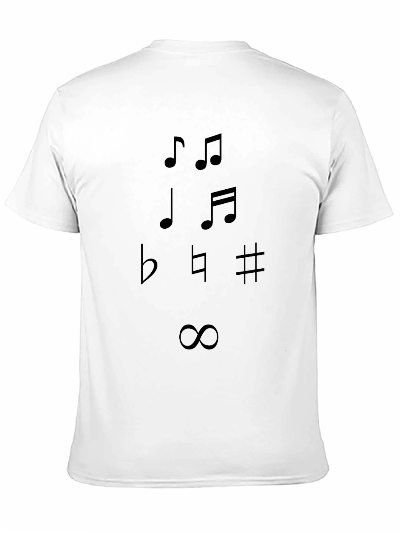 Musical Notes Graphic Black T-Shirt