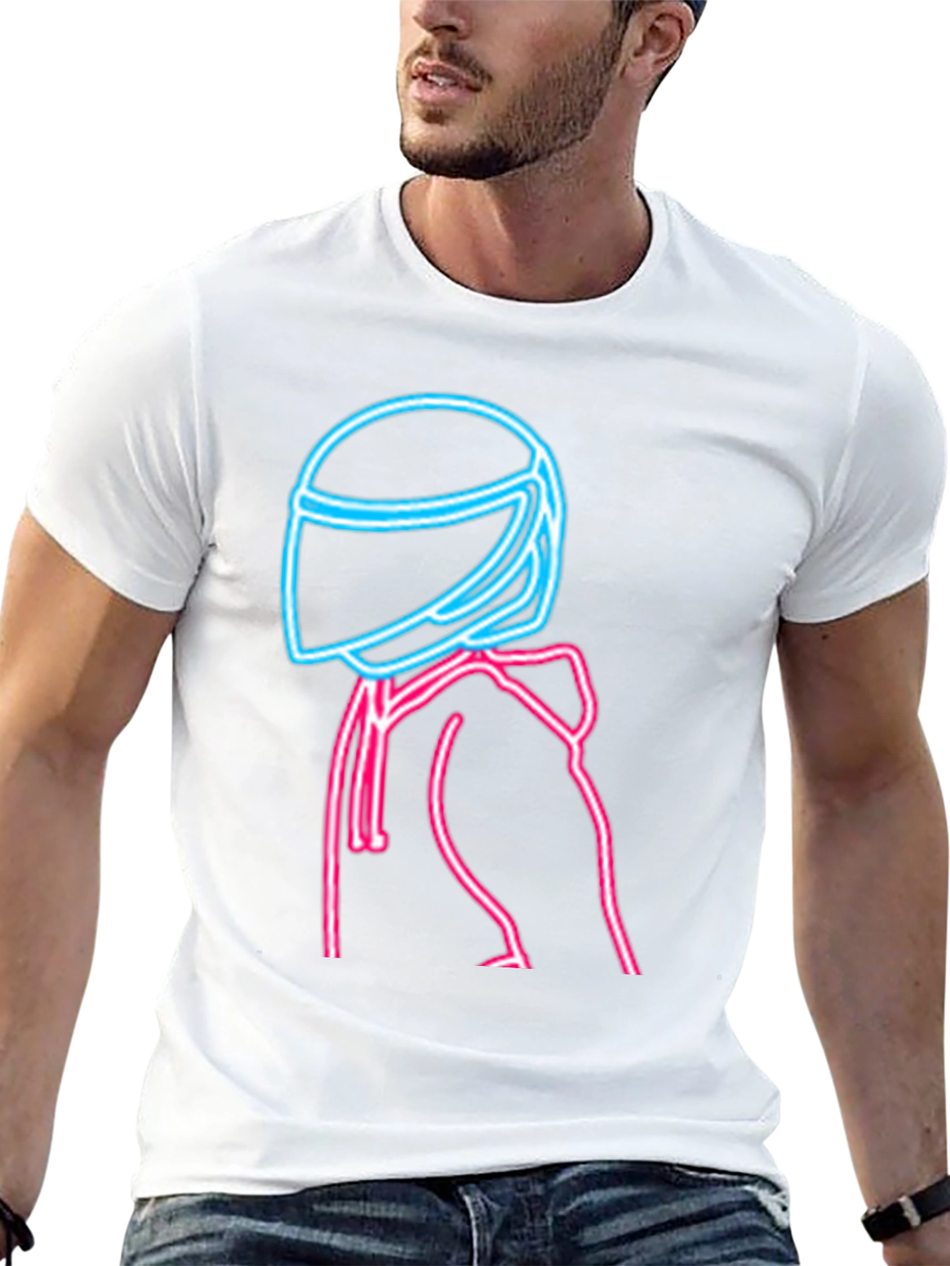 Neon Rider Graphic T-Shirt - Black