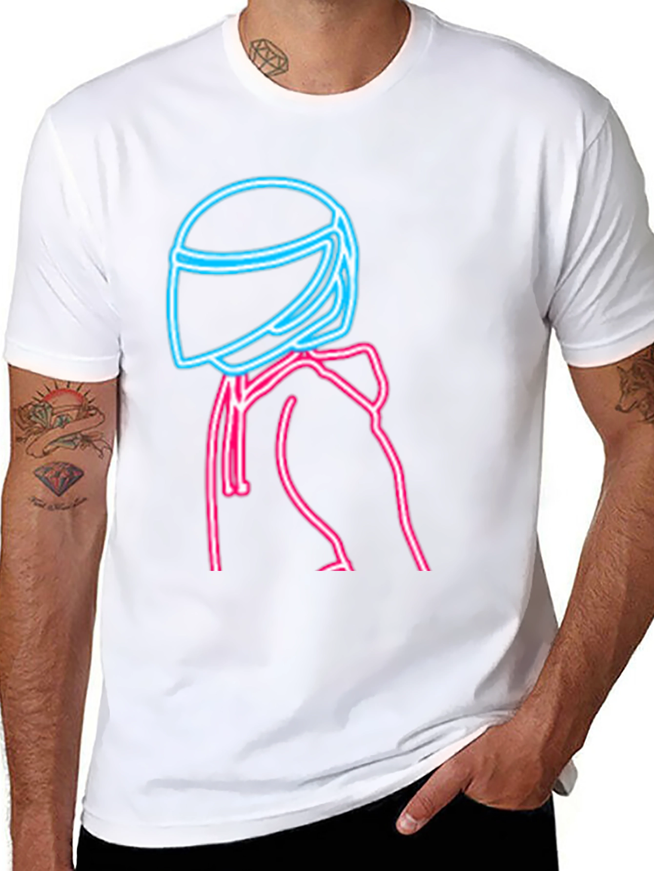 Neon Rider Graphic T-Shirt - Black