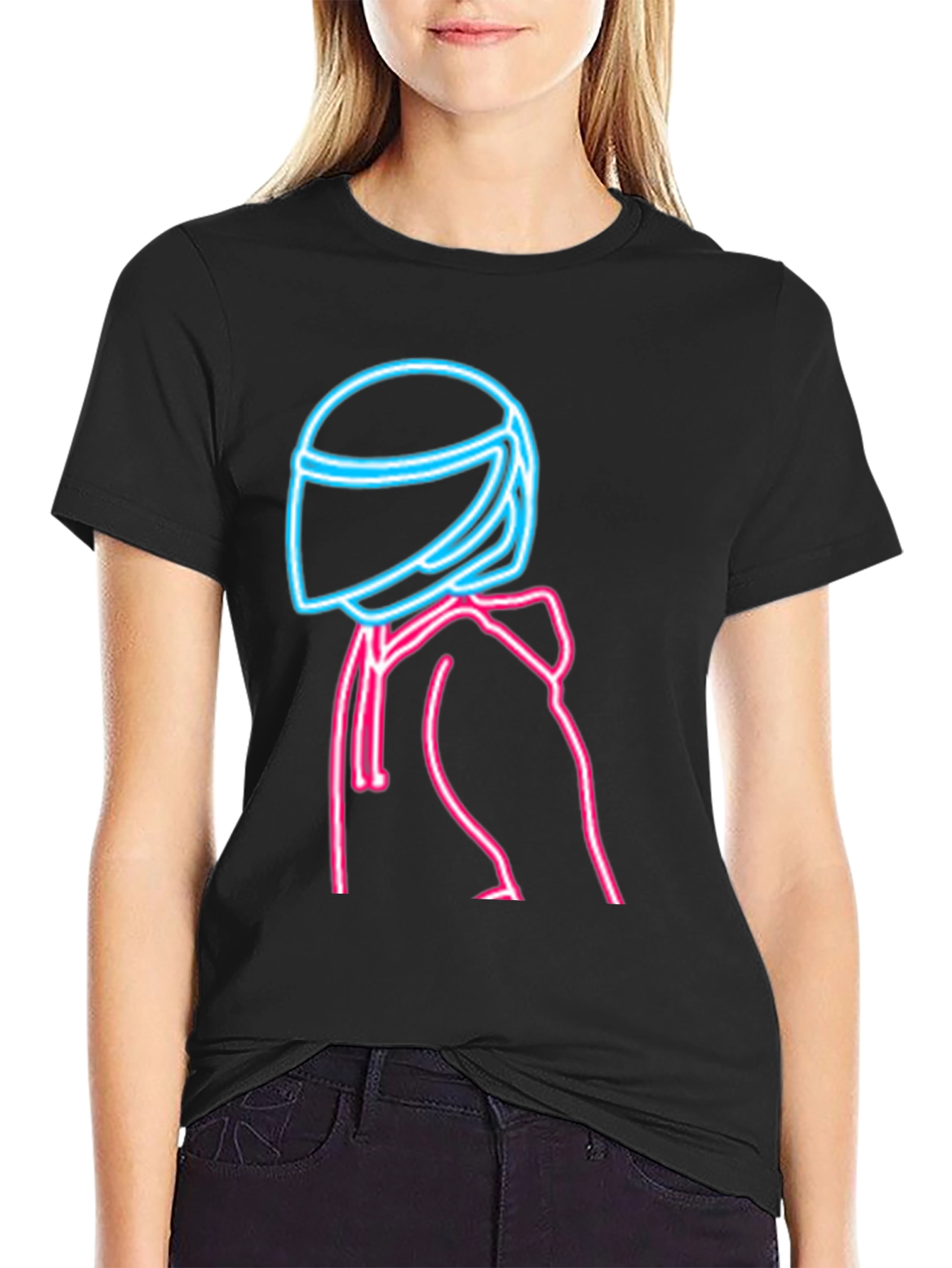 Neon Rider Graphic T-Shirt - Black