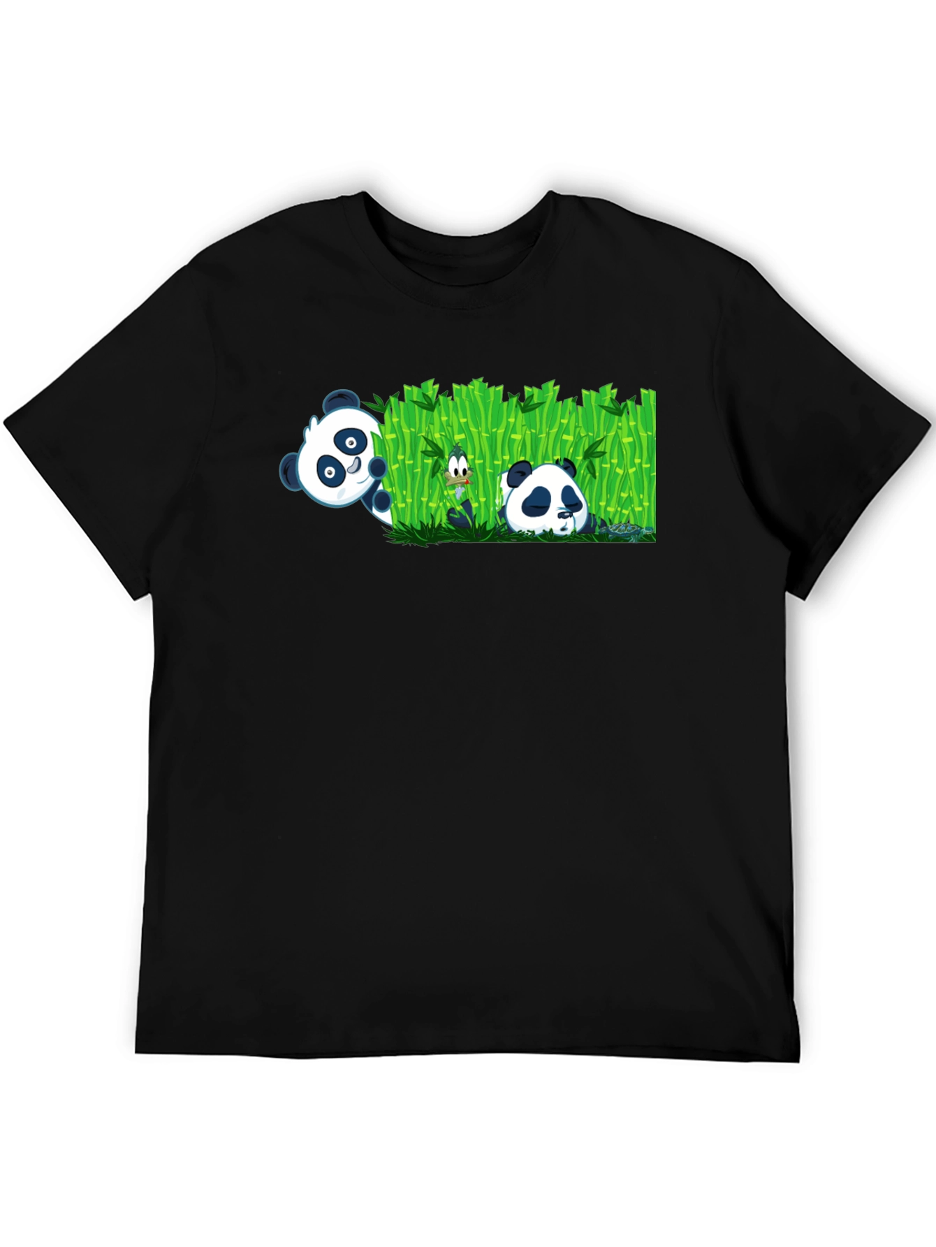 Panda Peekaboo Black Graphic T-Shirt