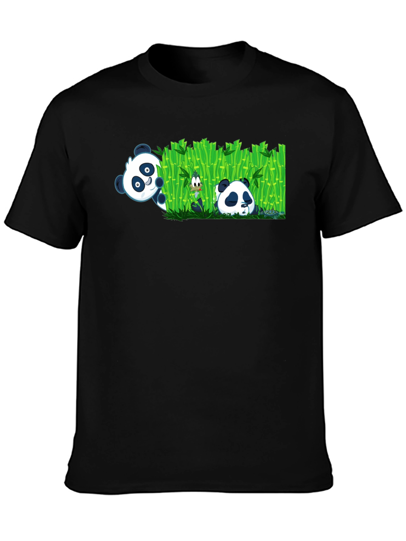 Panda Peekaboo Black Graphic T-Shirt