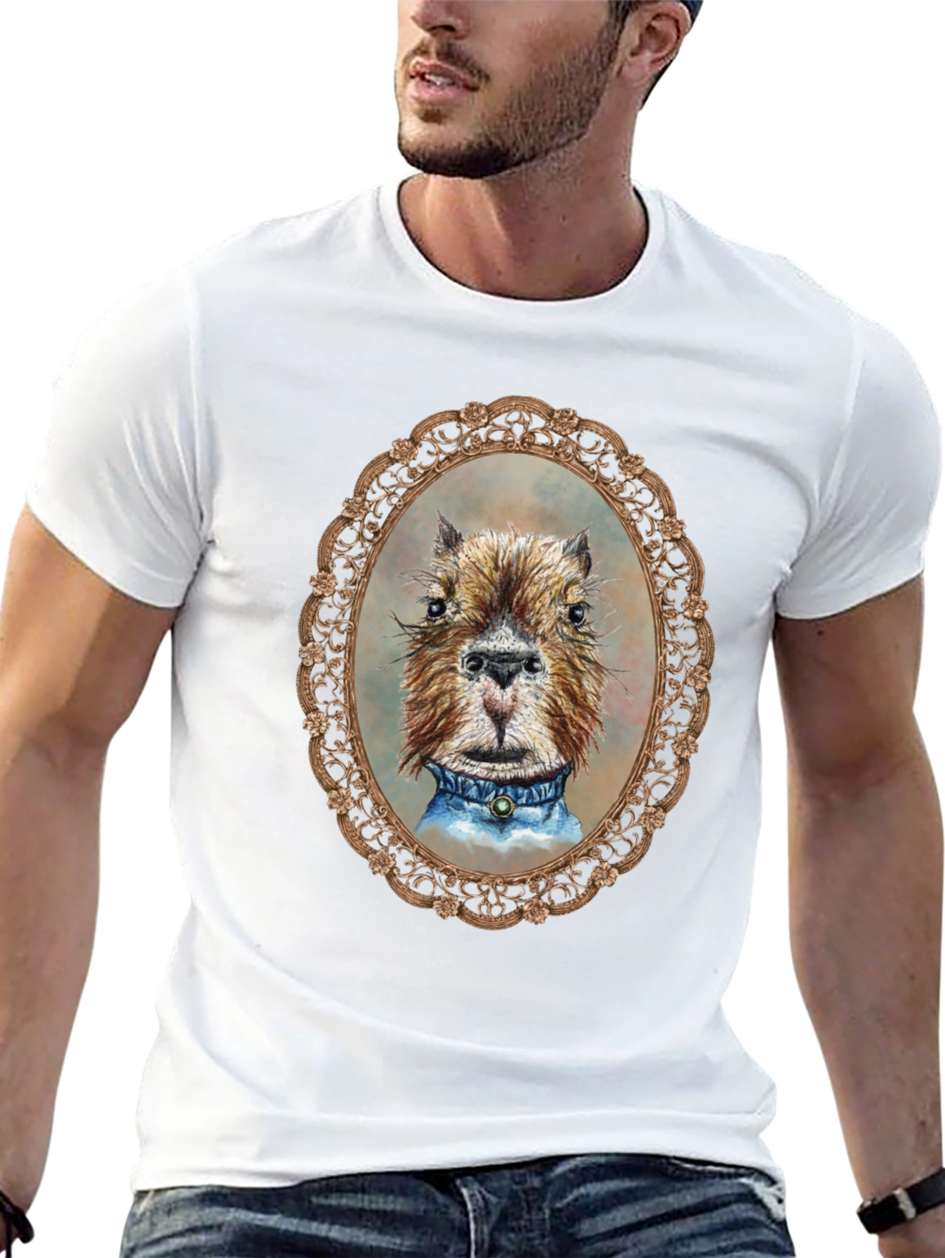 Capybara Portrait T-Shirt - Unique Animal Tee
