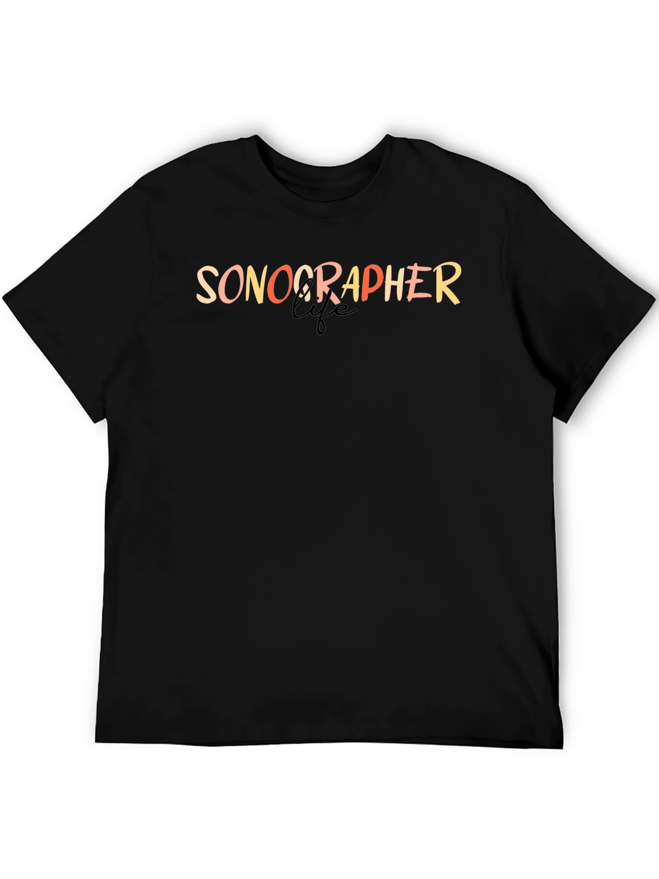 Sonographer Life Black Graphic Tee