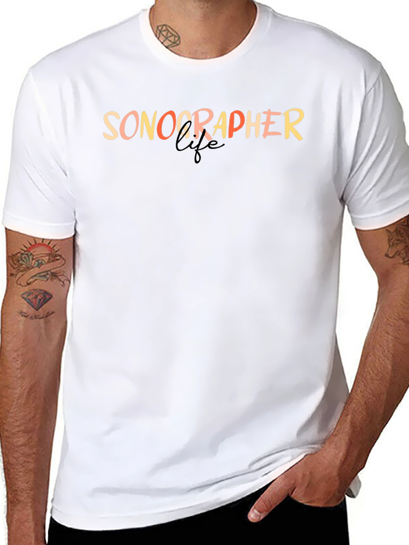 Sonographer Life Black Graphic Tee