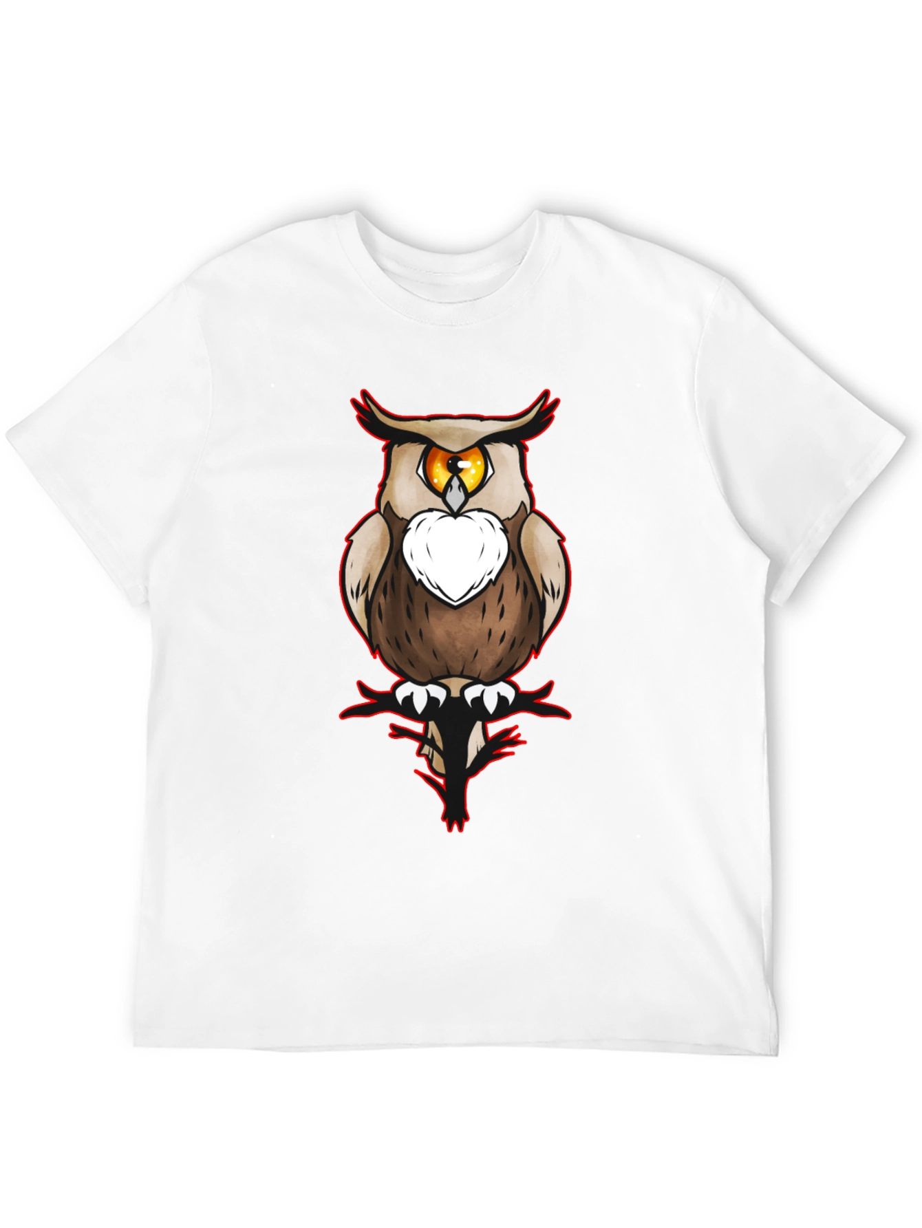 Owl Graphic Print Black T-Shirt for Men