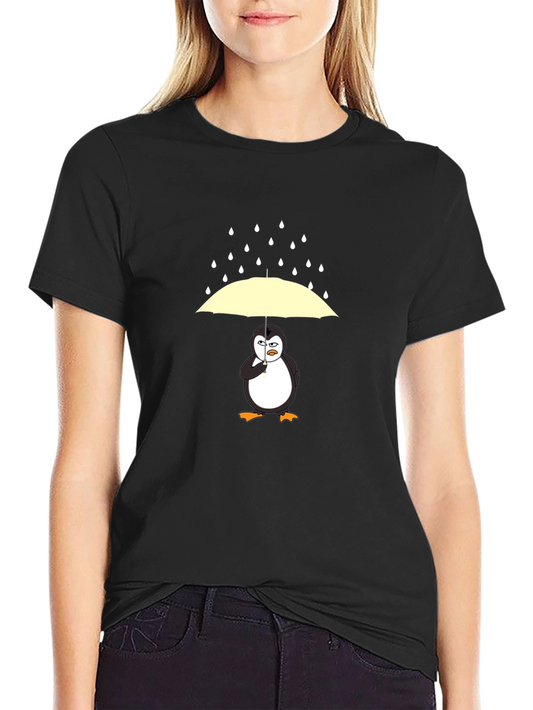 Penguin Umbrella Graphic Tee - Mens Black T-Shirt