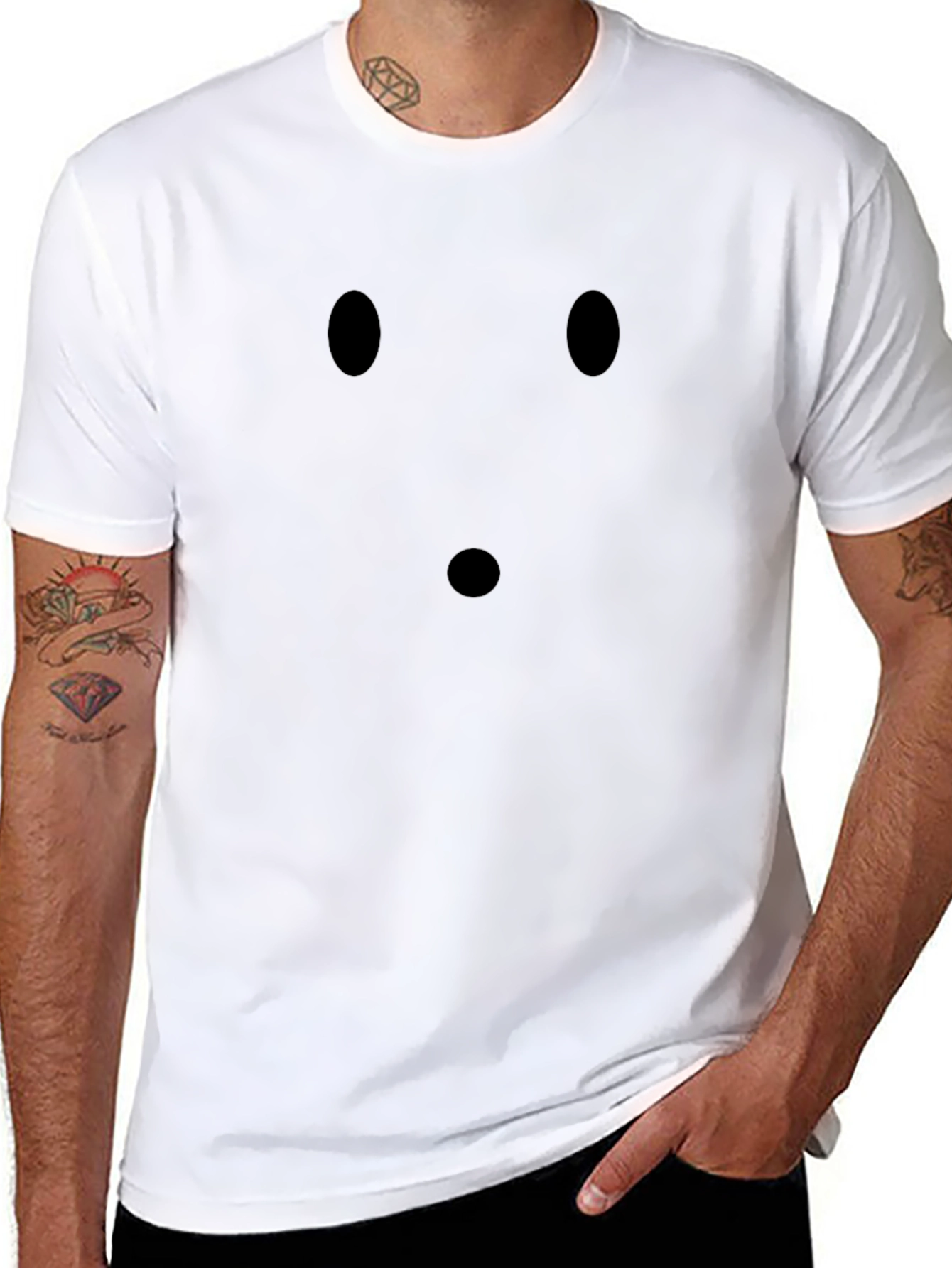 Surprised Face Emoji T-Shirt - Classic Black Tee