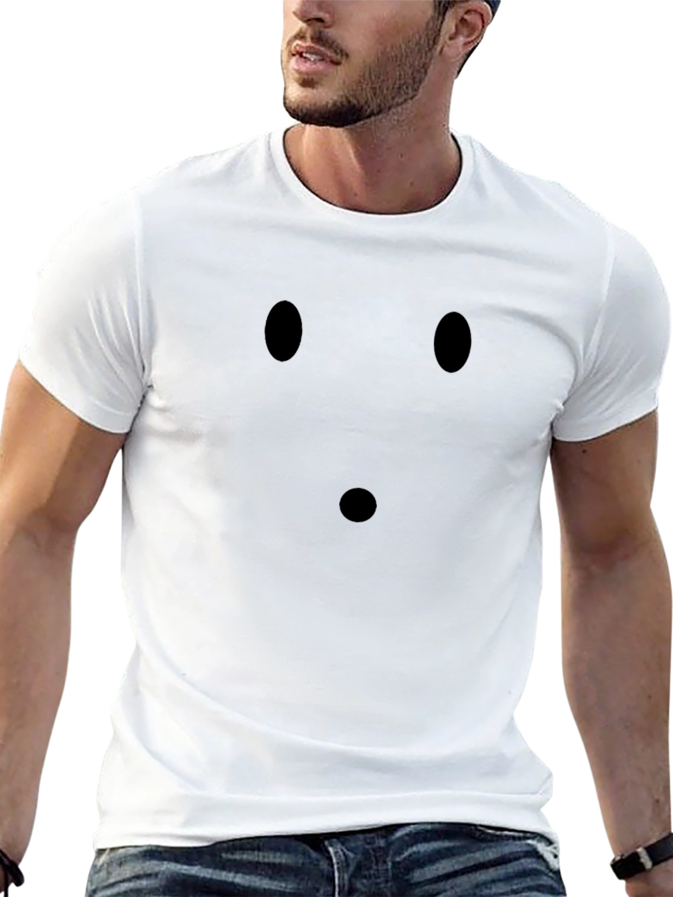 Surprised Face Emoji T-Shirt - Classic Black Tee