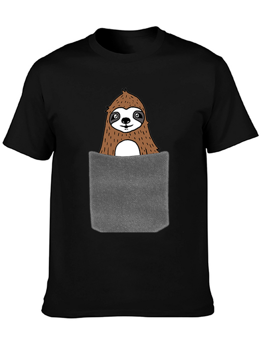 Sloth Pocket T-Shirt - Novelty Graphic Tee