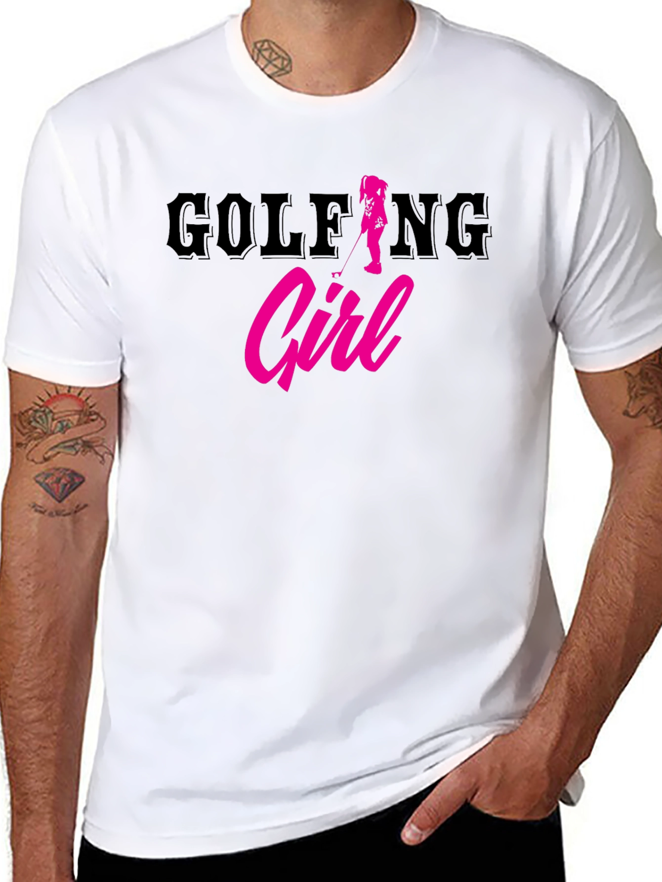 Golfing Girl Tee - Trendy Womens Golf T-Shirt
