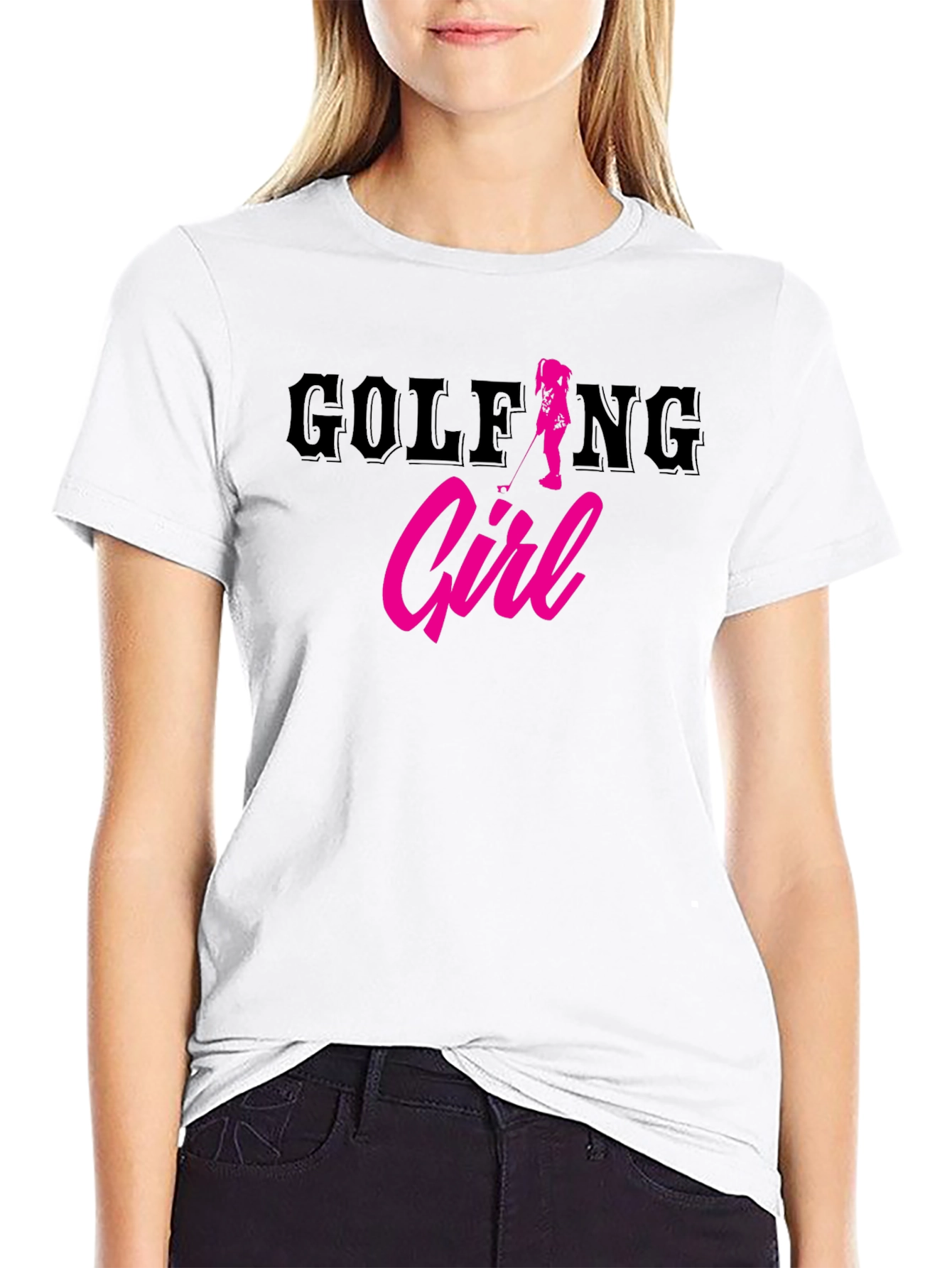 Golfing Girl Tee - Trendy Womens Golf T-Shirt