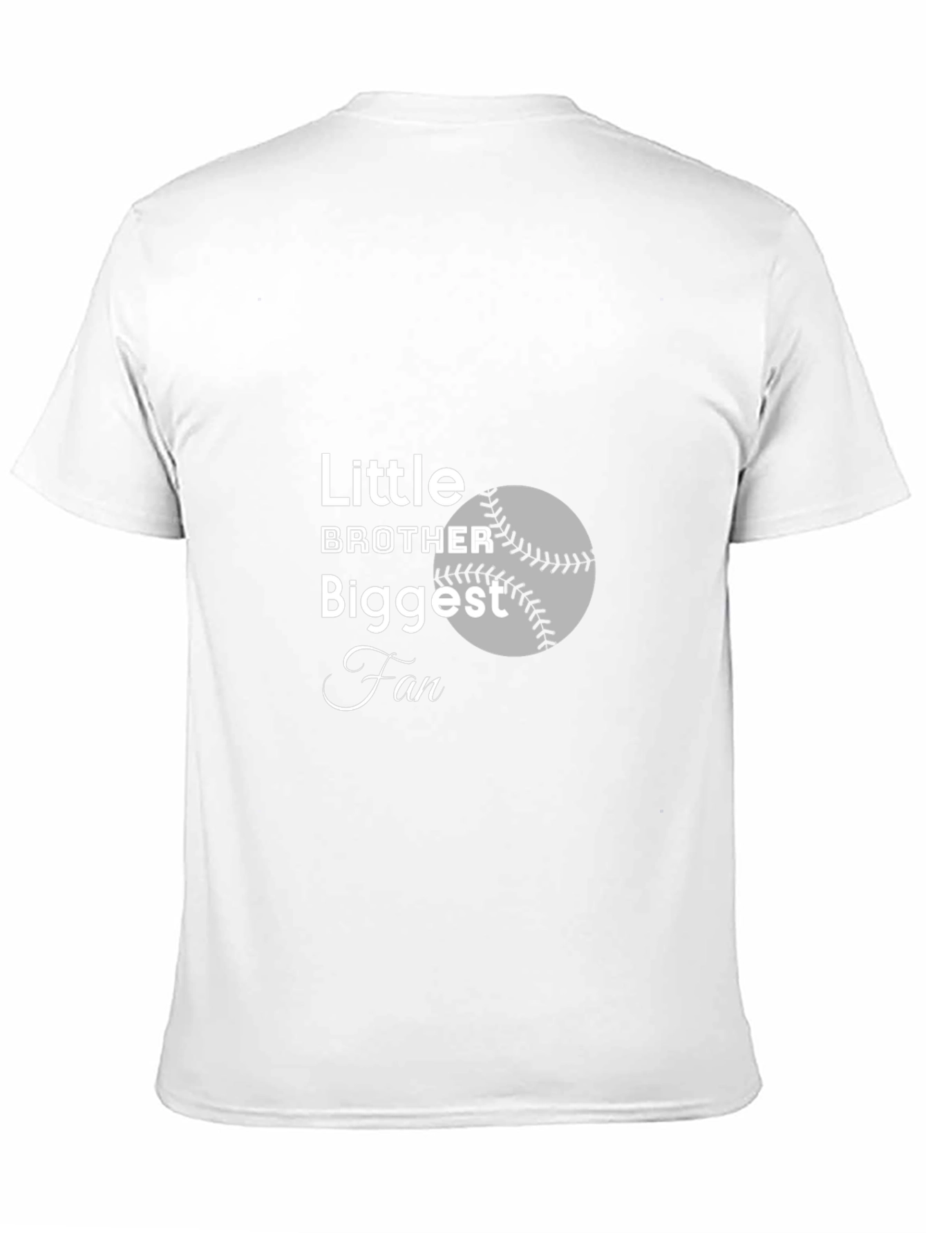 Little Brother Biggest Fan Baseball T-Shirt