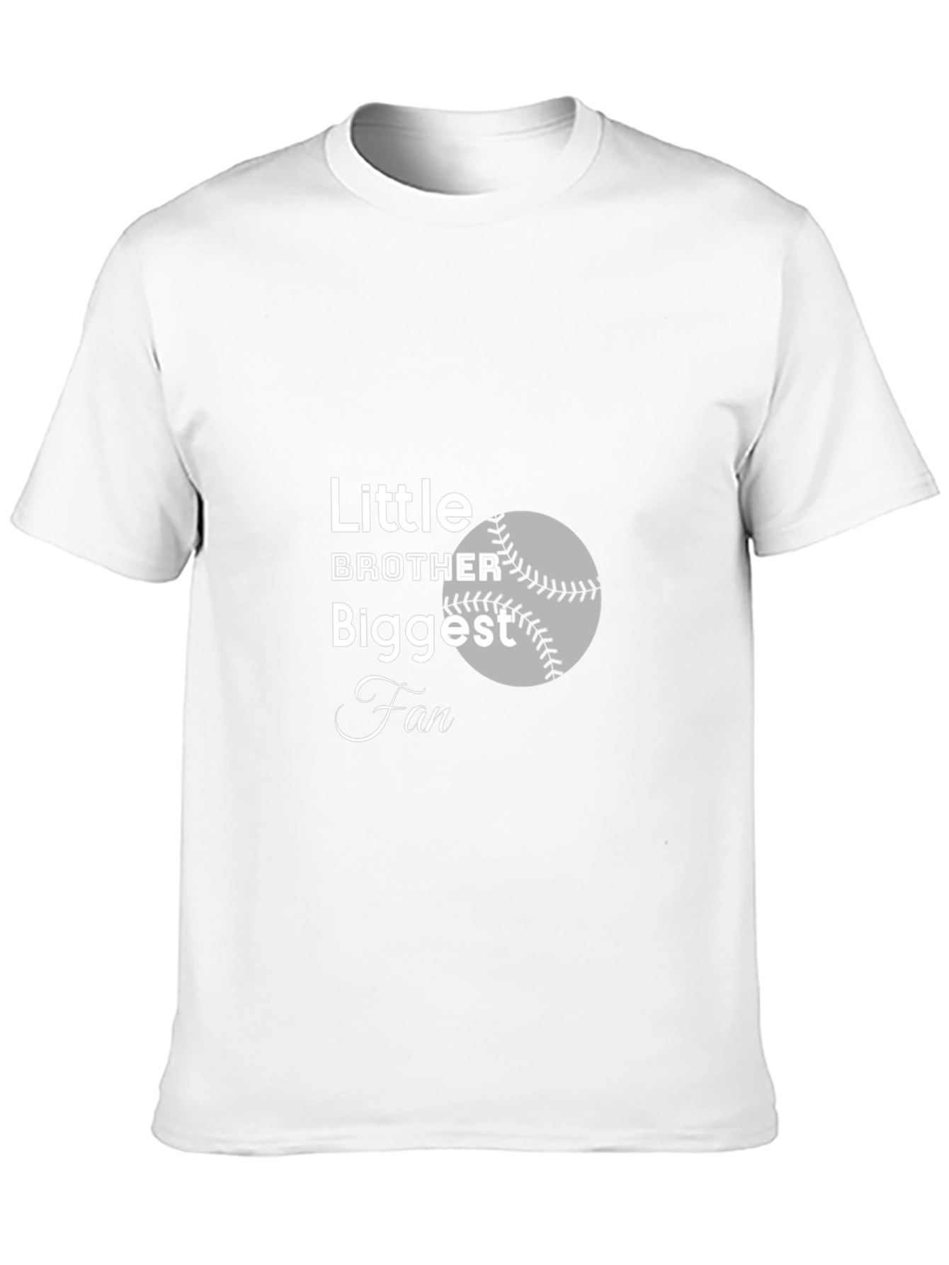Little Brother Biggest Fan Baseball T-Shirt