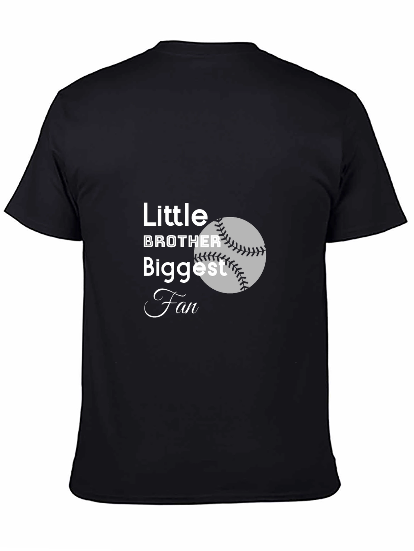 Little Brother Biggest Fan Baseball T-Shirt