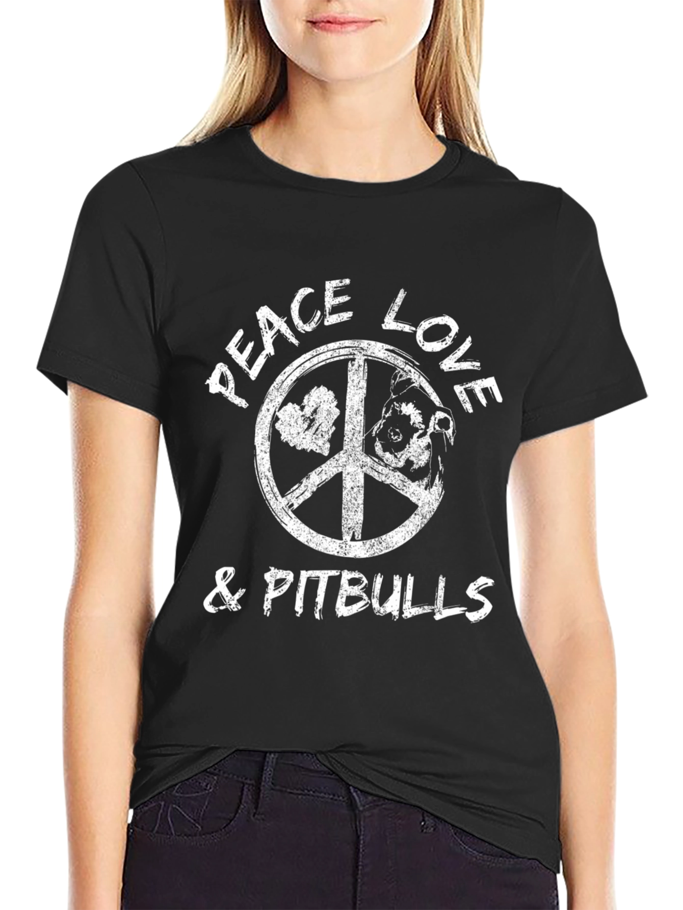 Peace Love & Pitbulls Graphic Tee