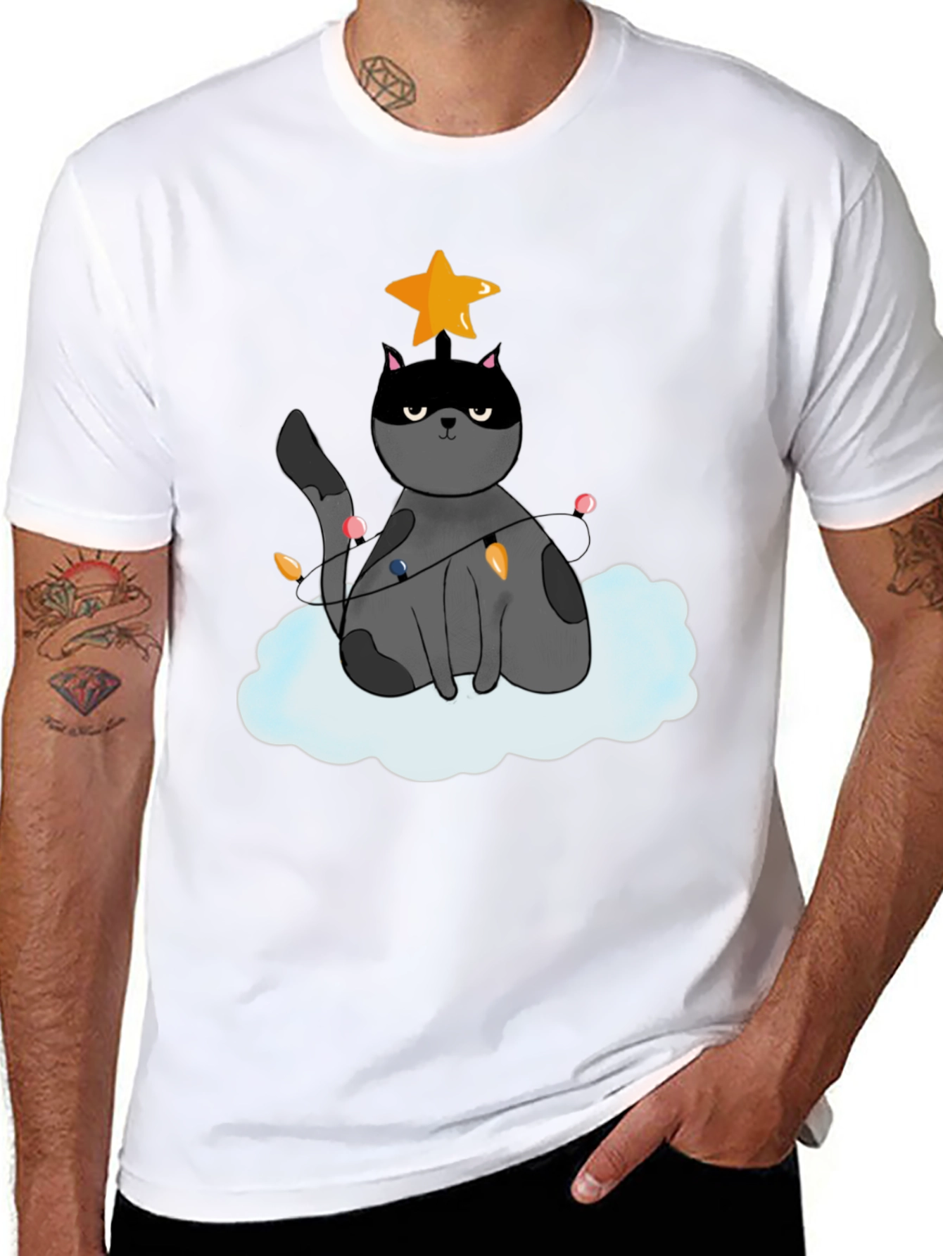 Festive Cat Christmas T-Shirt