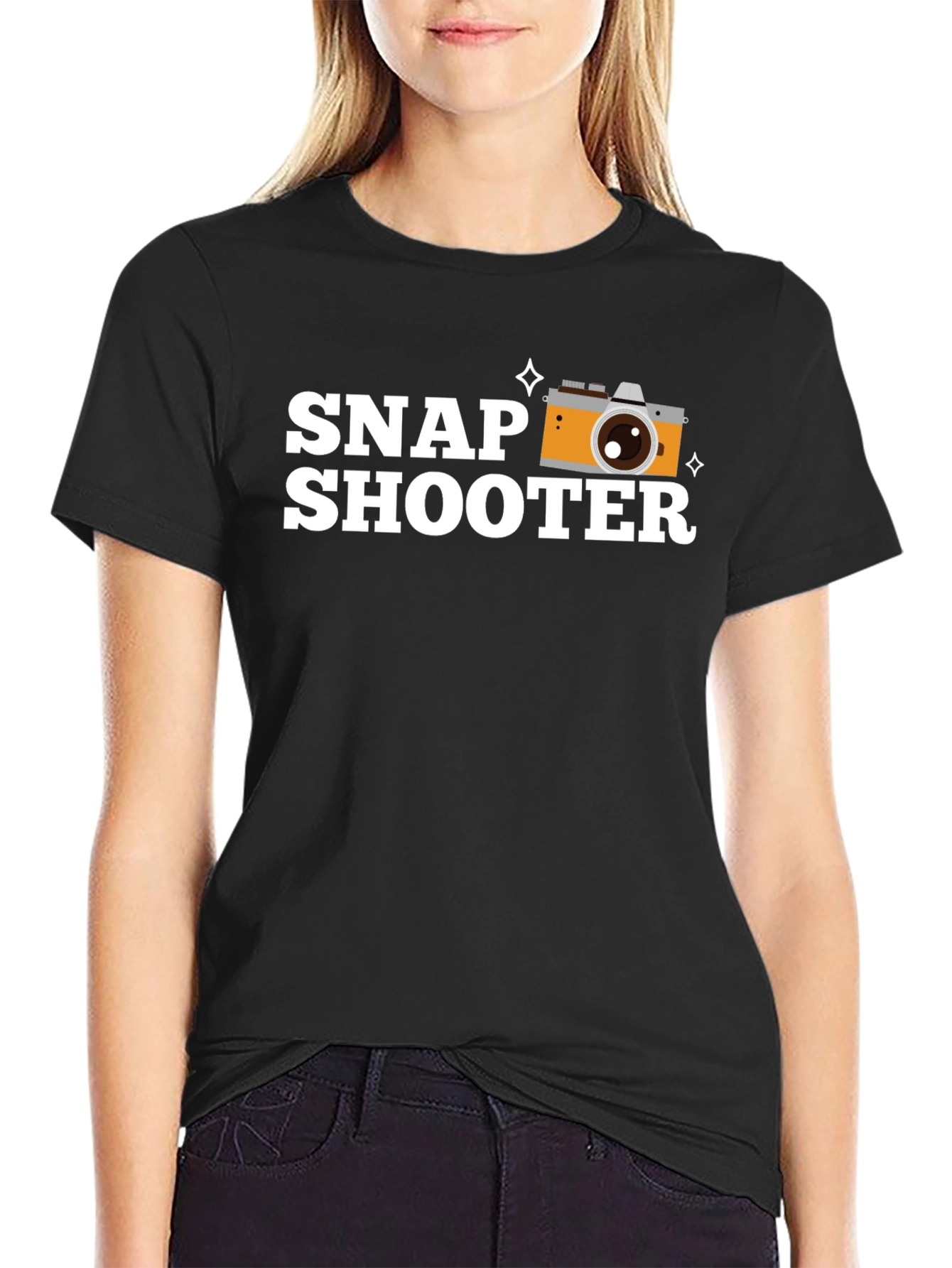 Snap Shooter Black Graphic T-Shirt