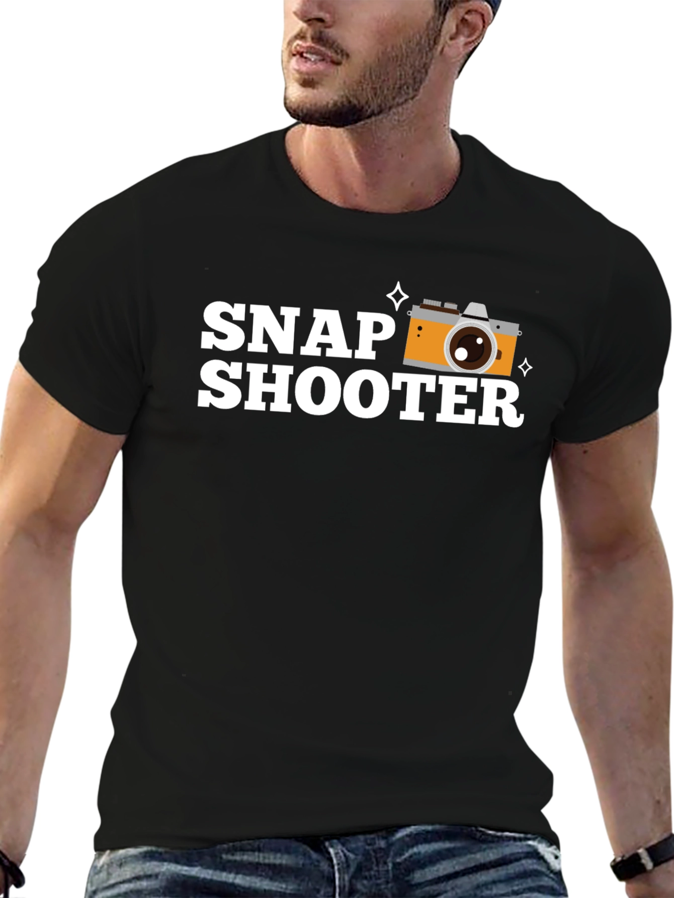Snap Shooter Black Graphic T-Shirt