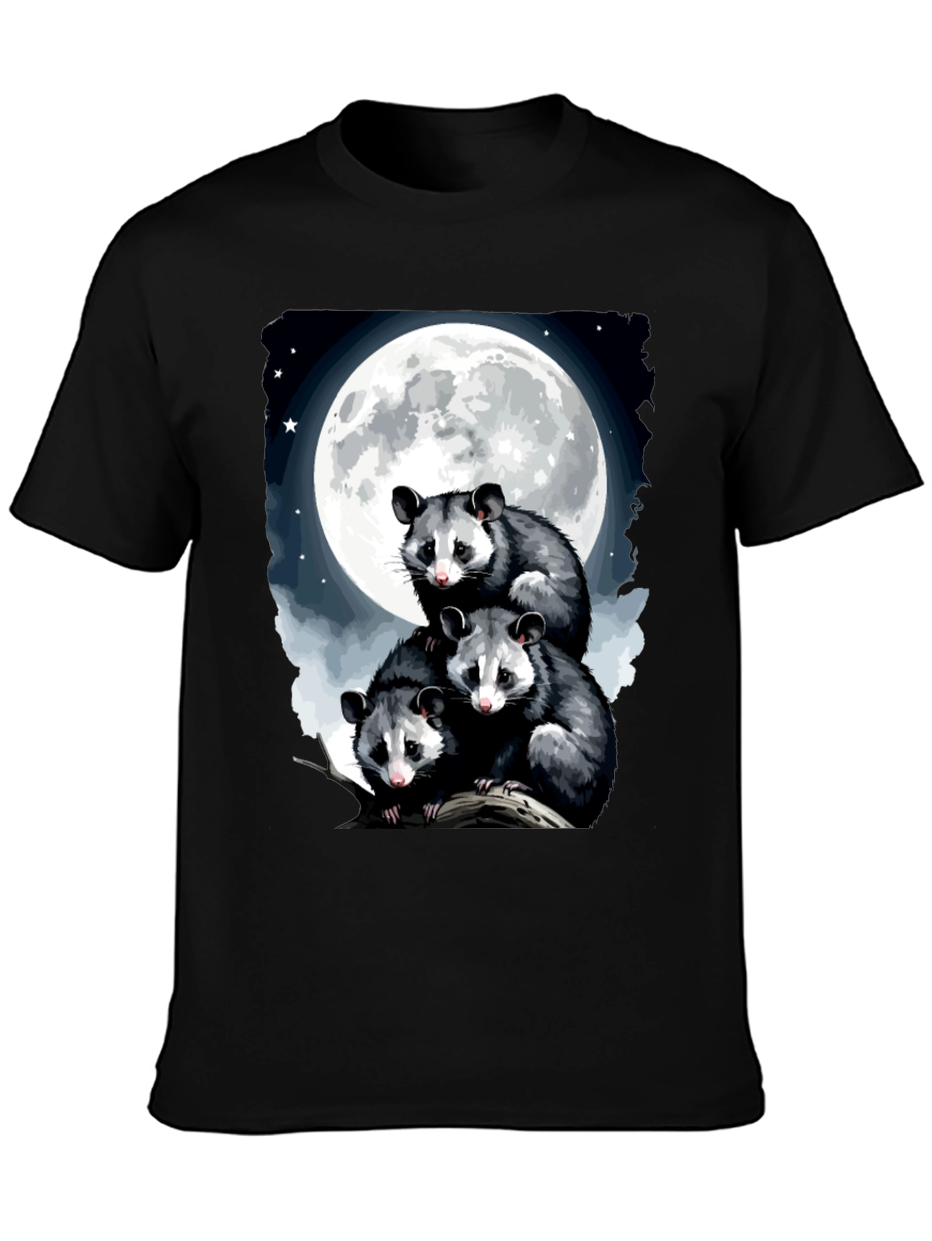 Opossum Moon Graphic Tee | Mens Black T-Shirt