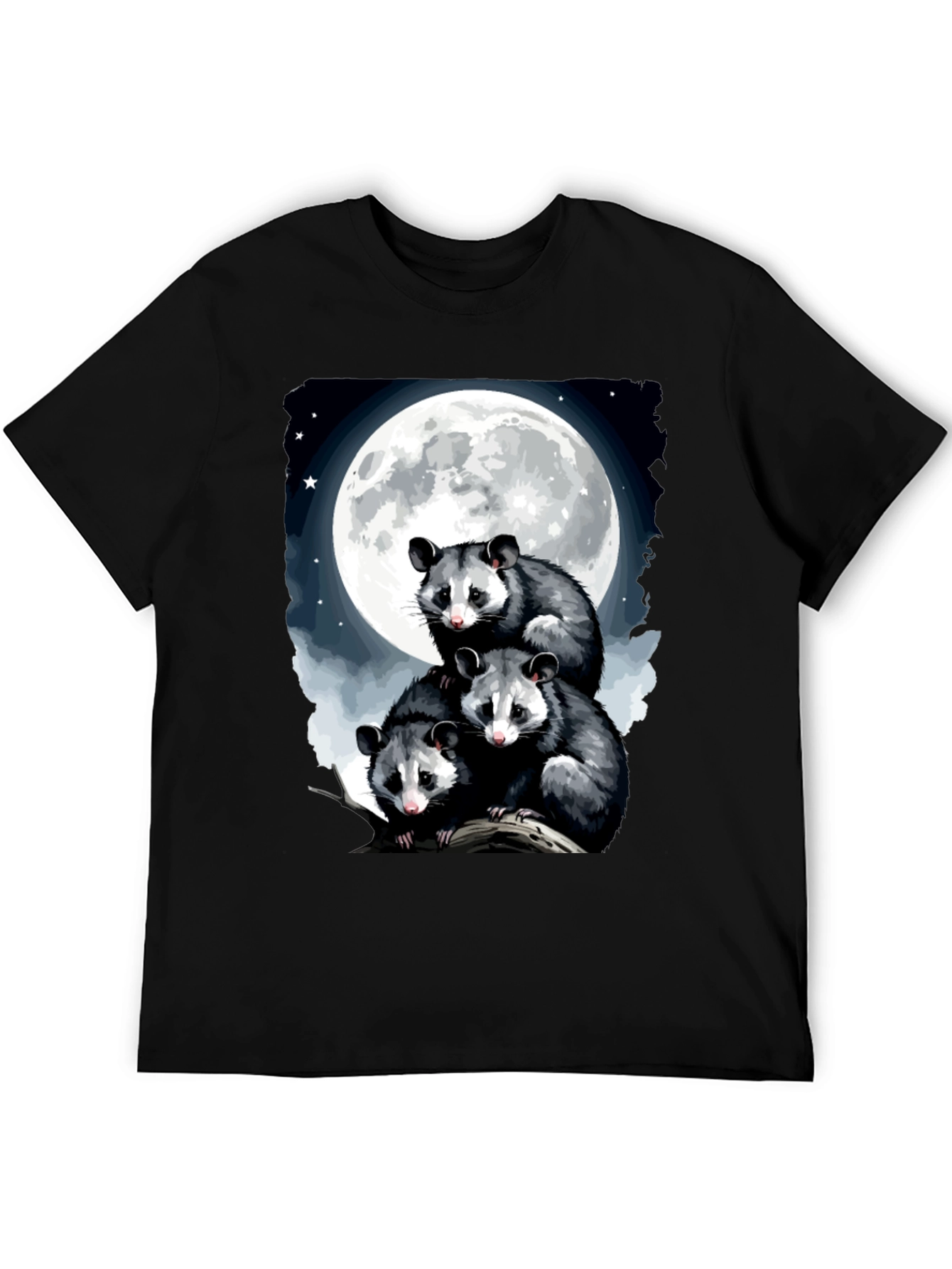 Opossum Moon Graphic Tee | Mens Black T-Shirt