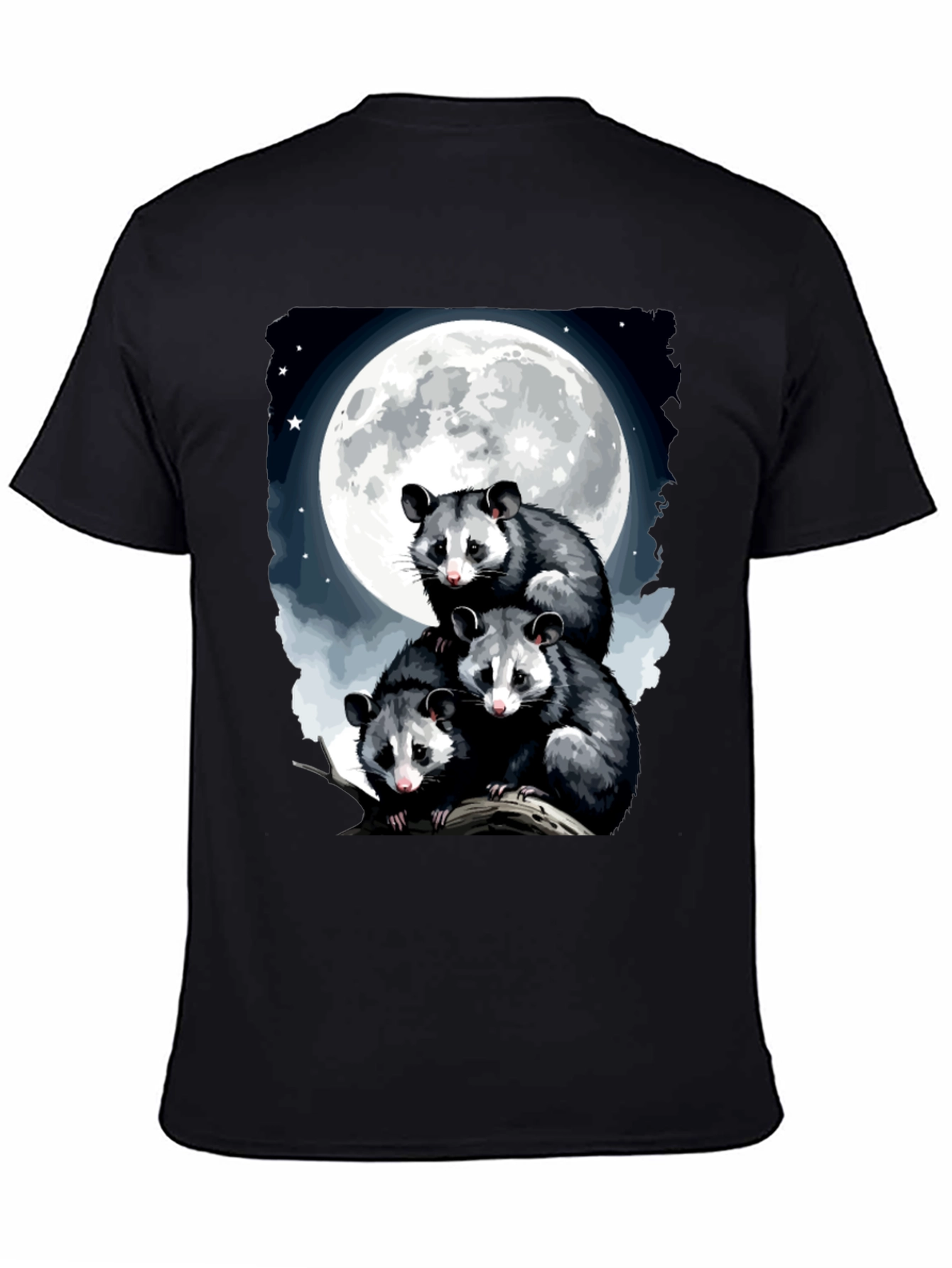 Opossum Moon Graphic Tee | Mens Black T-Shirt