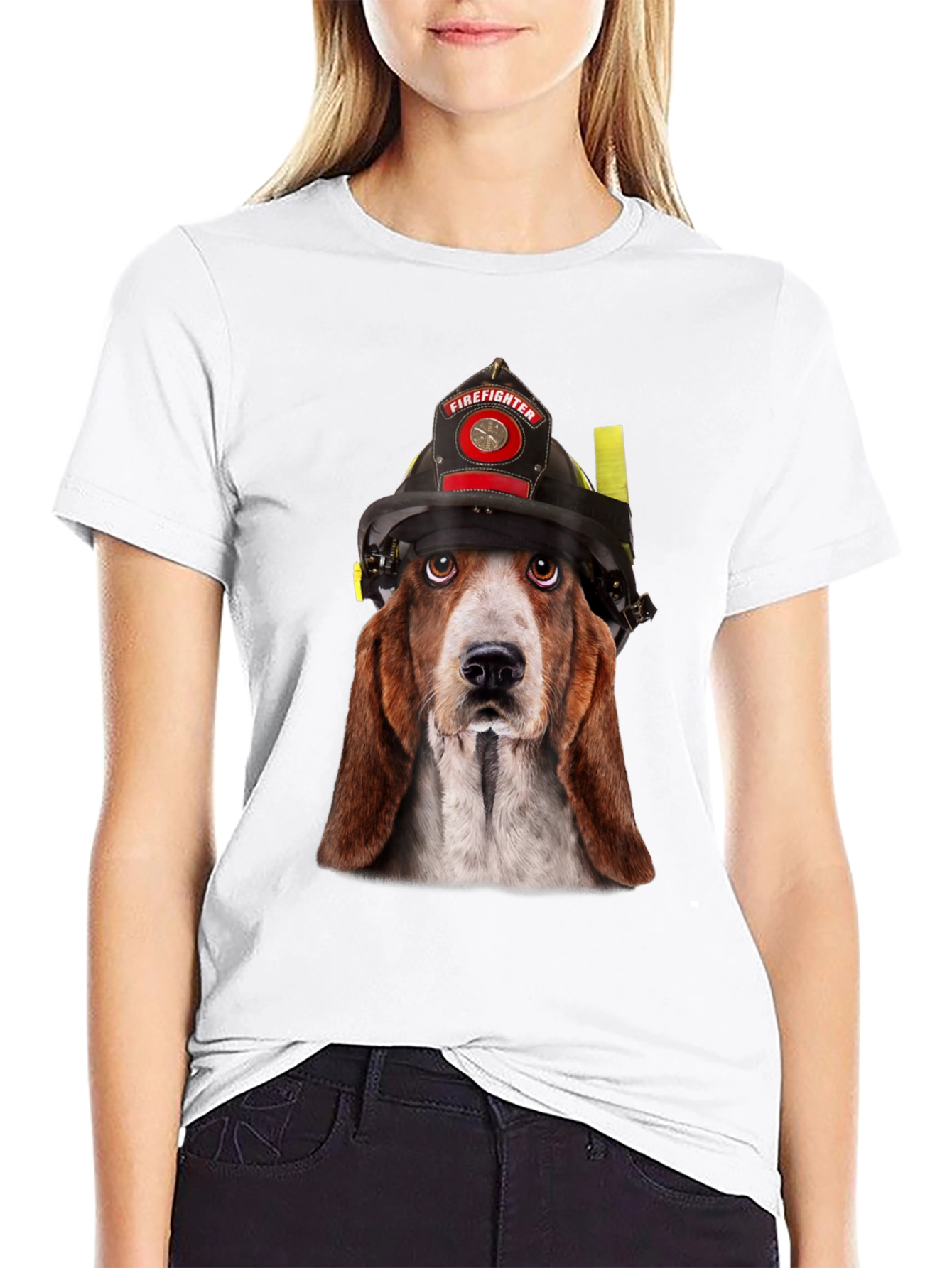 Firefighter Dog T-Shirt - Novelty Graphic Tee