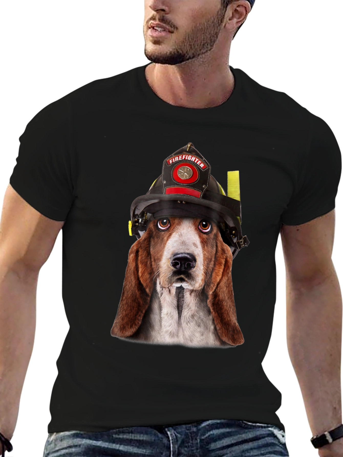 Firefighter Dog T-Shirt - Novelty Graphic Tee