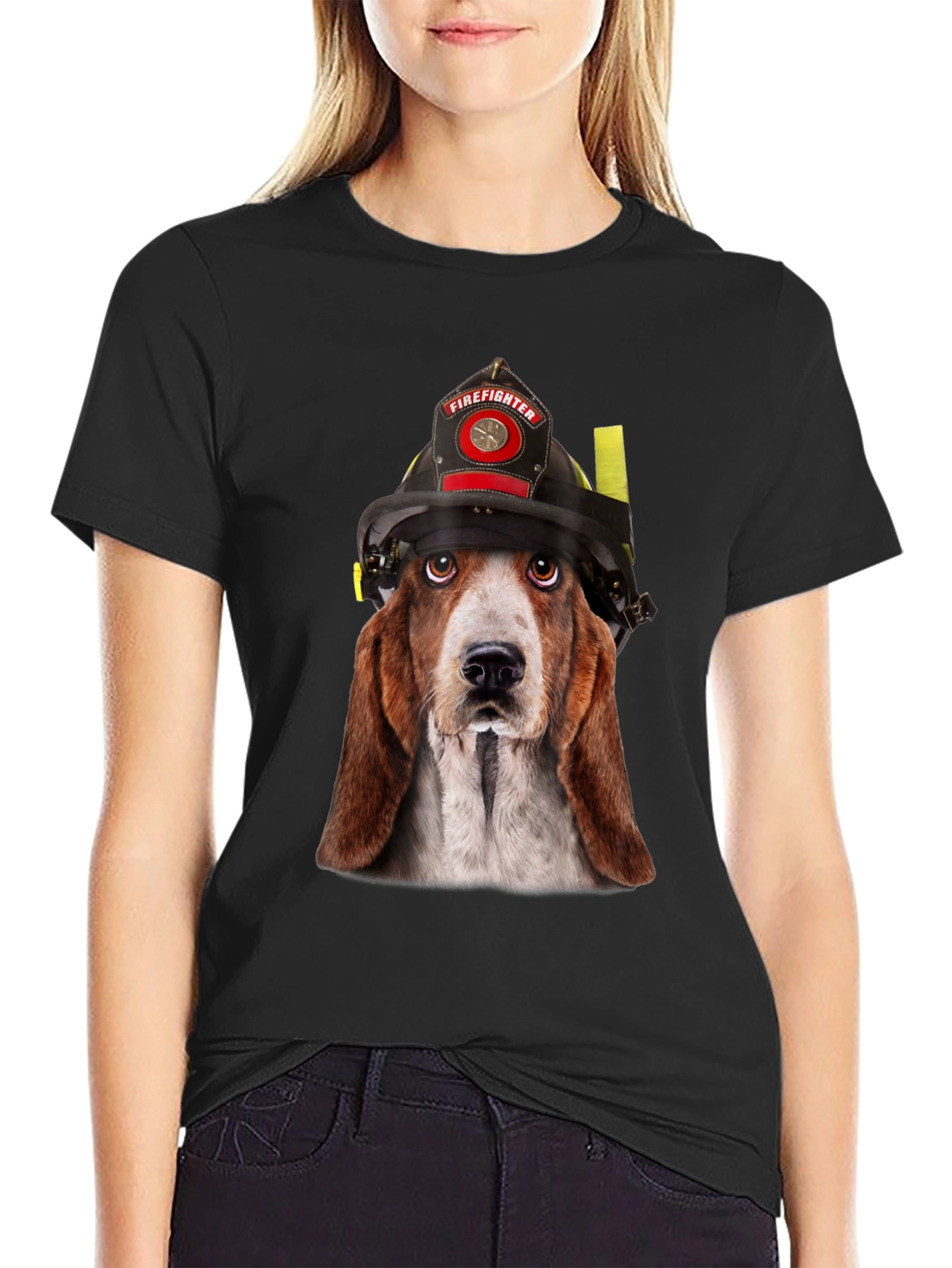 Firefighter Dog T-Shirt - Novelty Graphic Tee