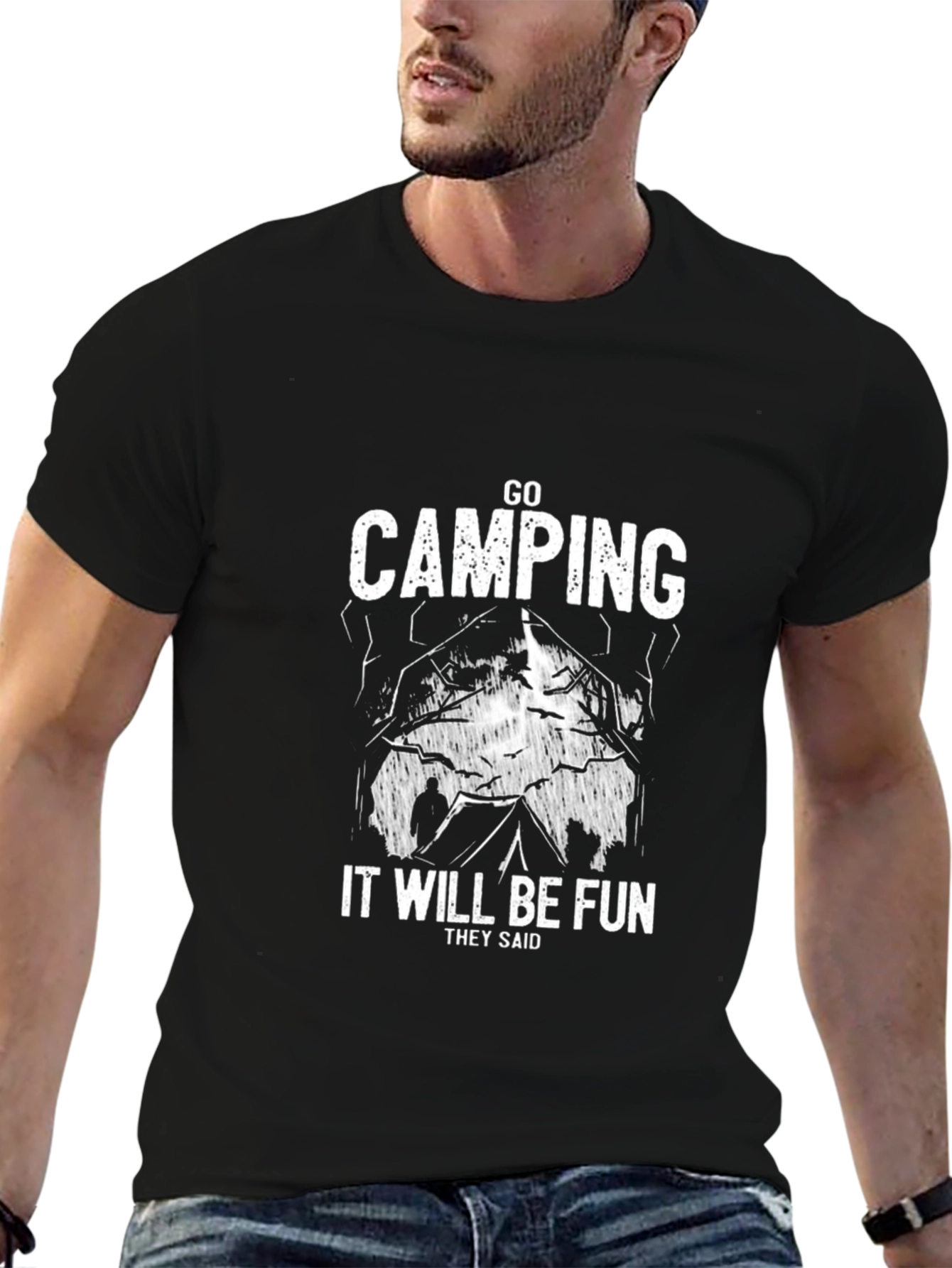 Go Camping It Will Be Fun Black T-Shirt