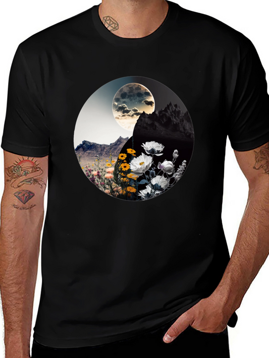 Yin Yang Floral Graphic Tee - Stylish Comfort