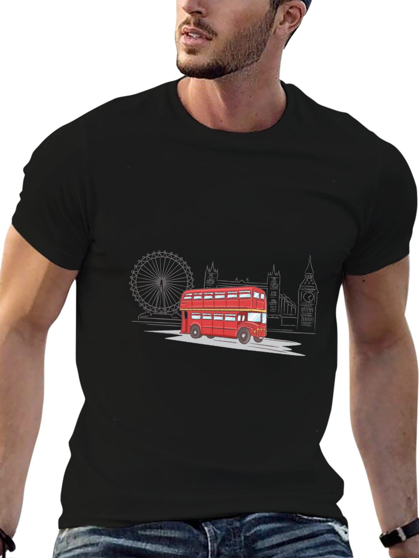 London Bus Graphic Tee - Classic UK Style