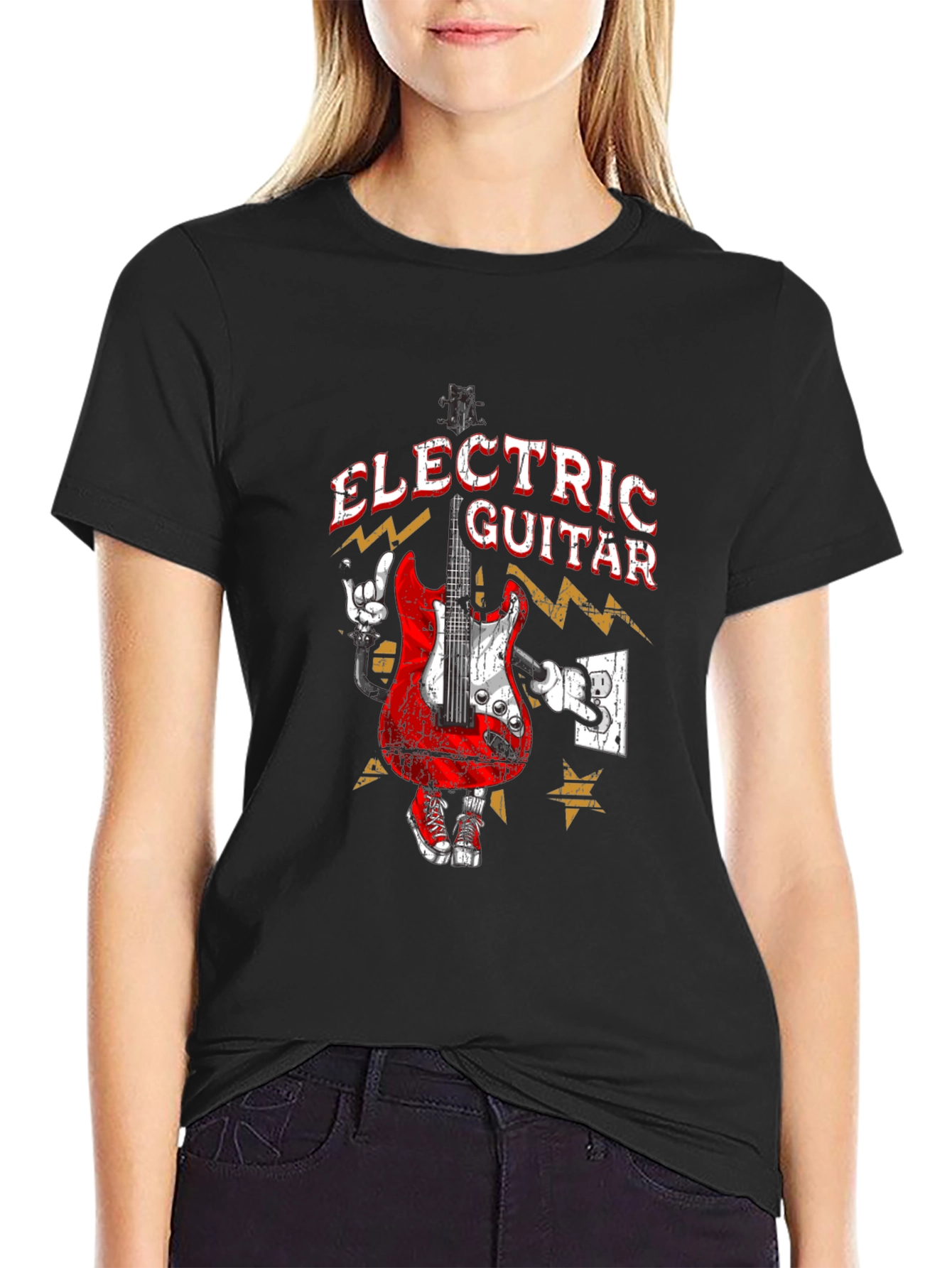 Electric Guitar Graphic T-Shirt - Rock Star Style