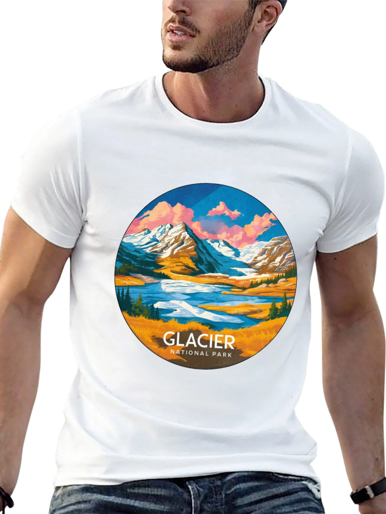 Glacier National Park T-Shirt - Black Cotton Tee