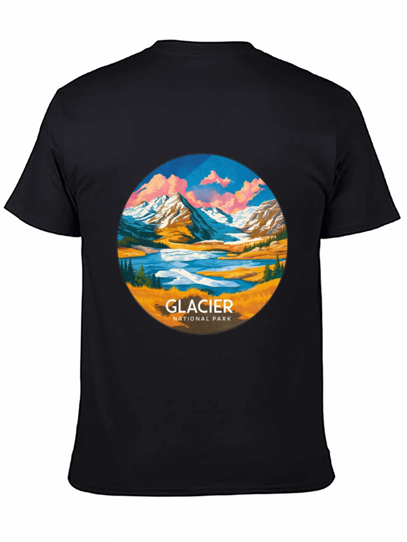 Glacier National Park T-Shirt - Black Cotton Tee