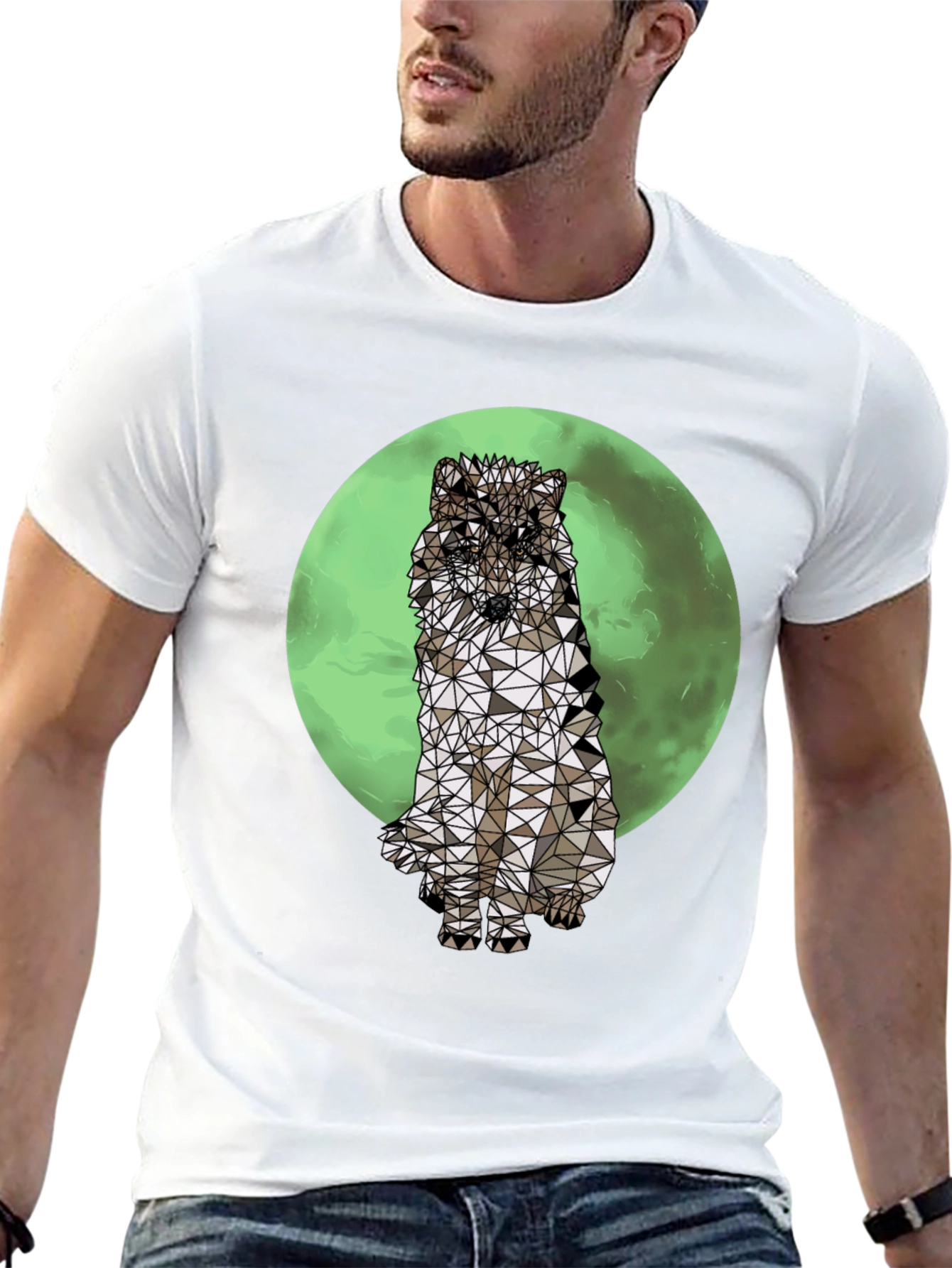 Geometric Wolf T-Shirt - Graphic Tee