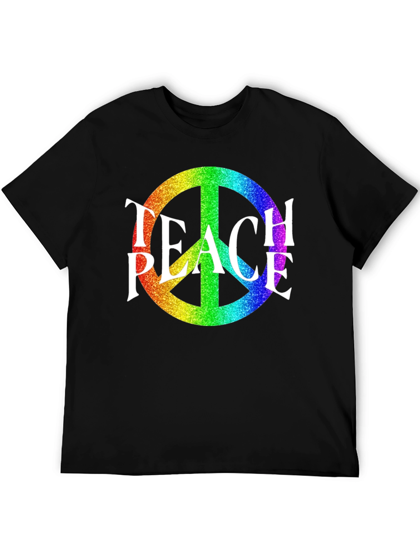 Teach Peace Rainbow Peace Sign T-Shirt