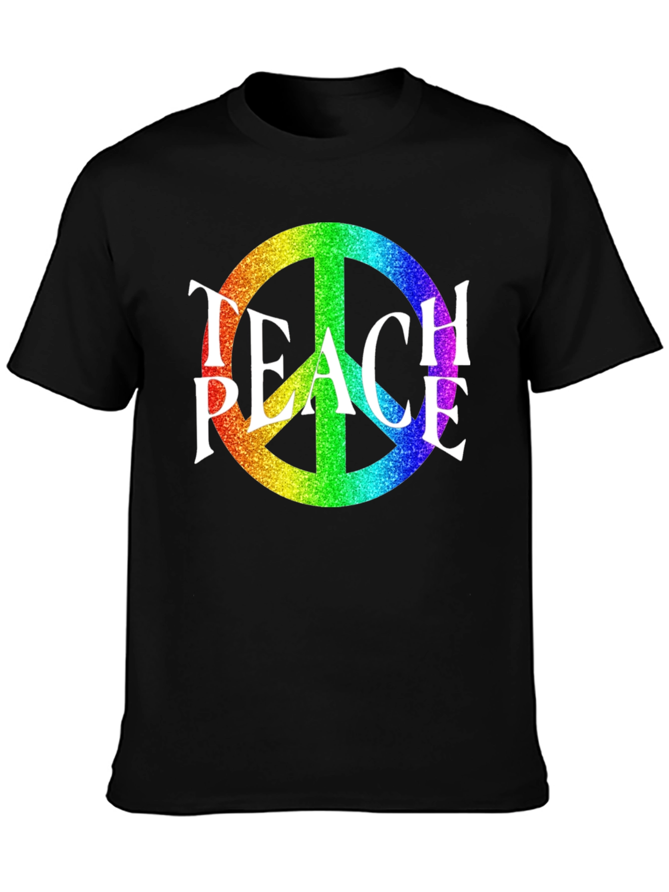 Teach Peace Rainbow Peace Sign T-Shirt