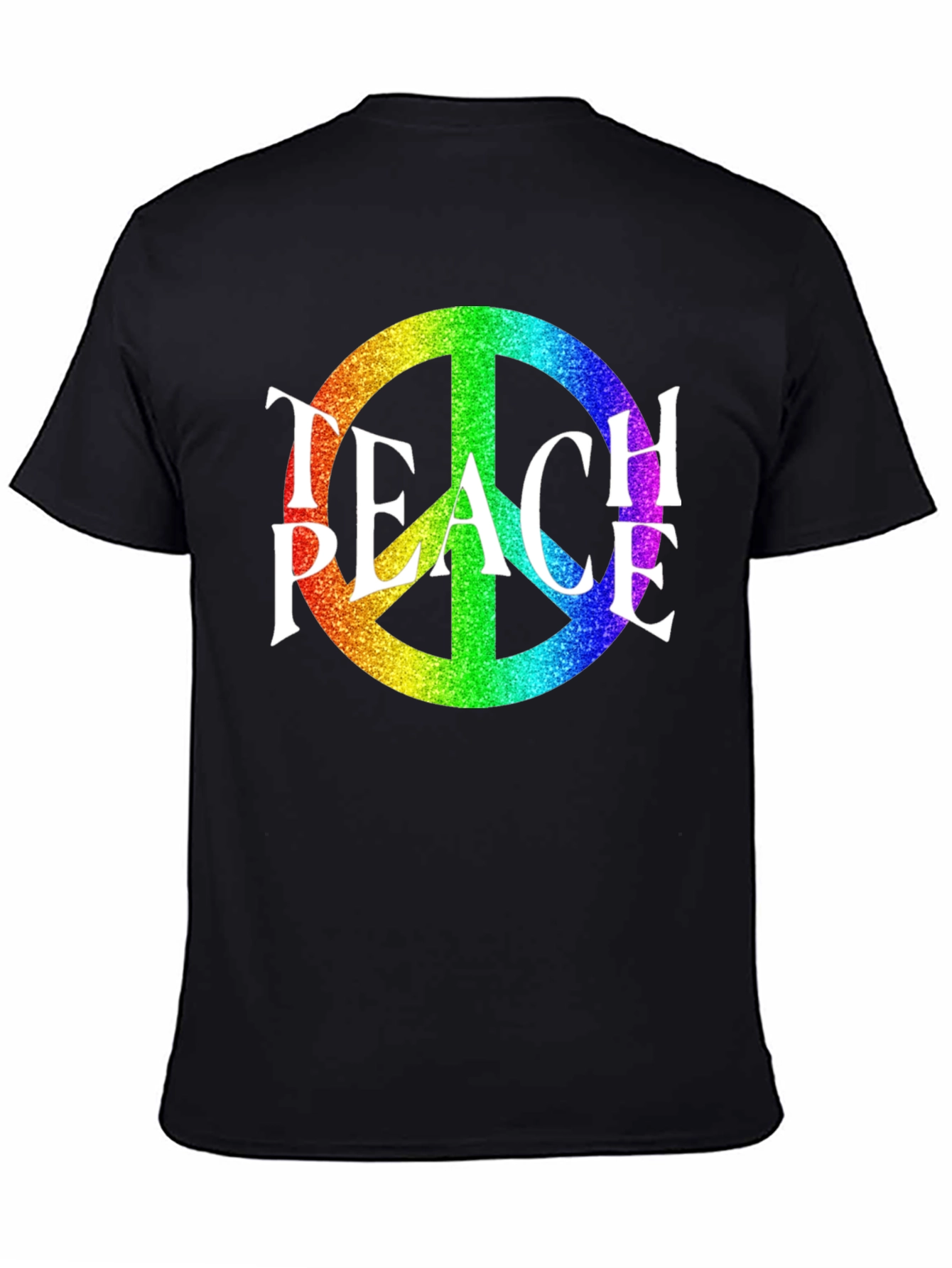 Teach Peace Rainbow Peace Sign T-Shirt