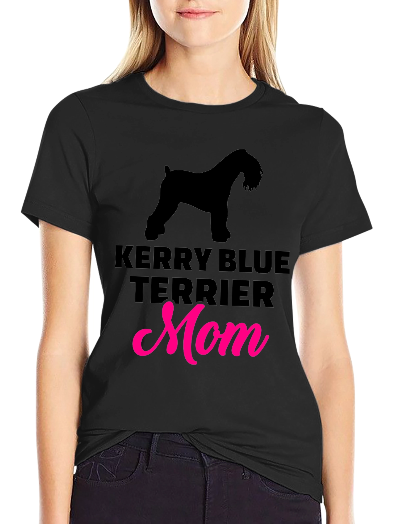 Kerry Blue Terrier Mom T-Shirt Black
