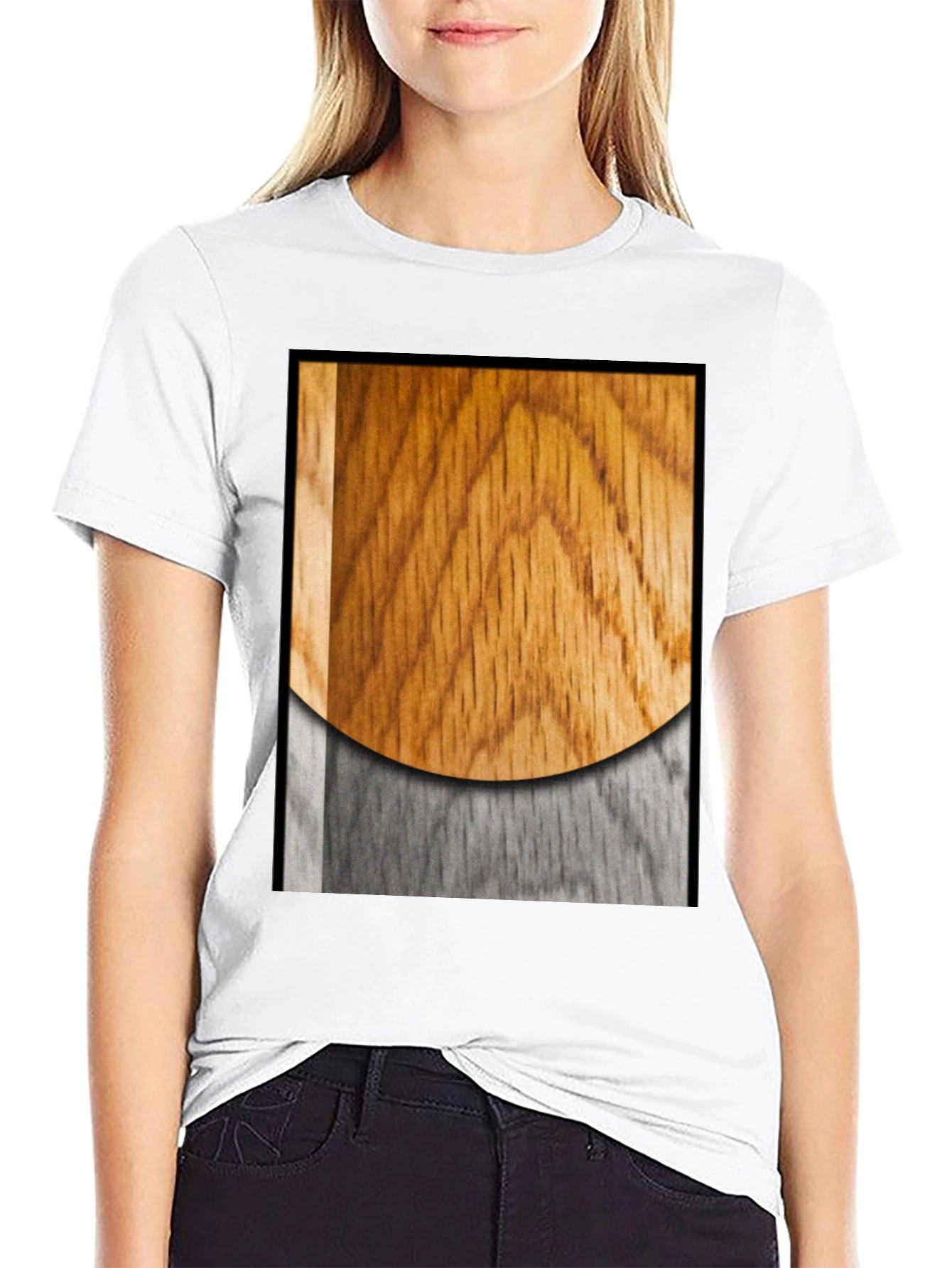 Wood Grain Graphic Black T-Shirt