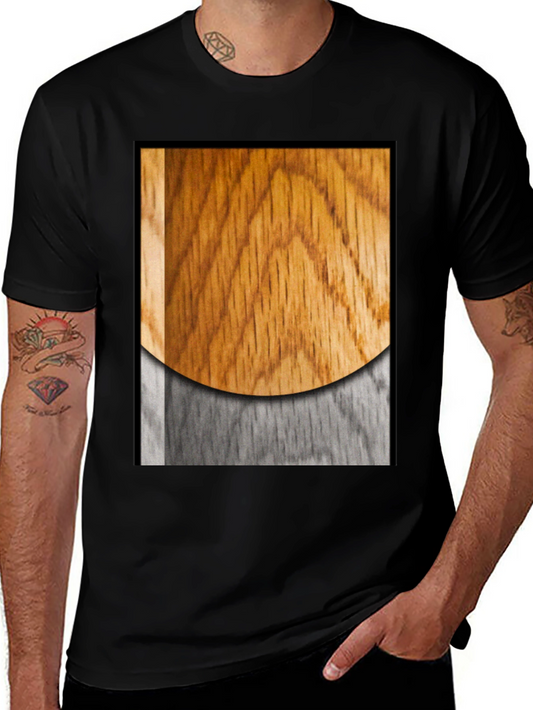Wood Grain Graphic Black T-Shirt