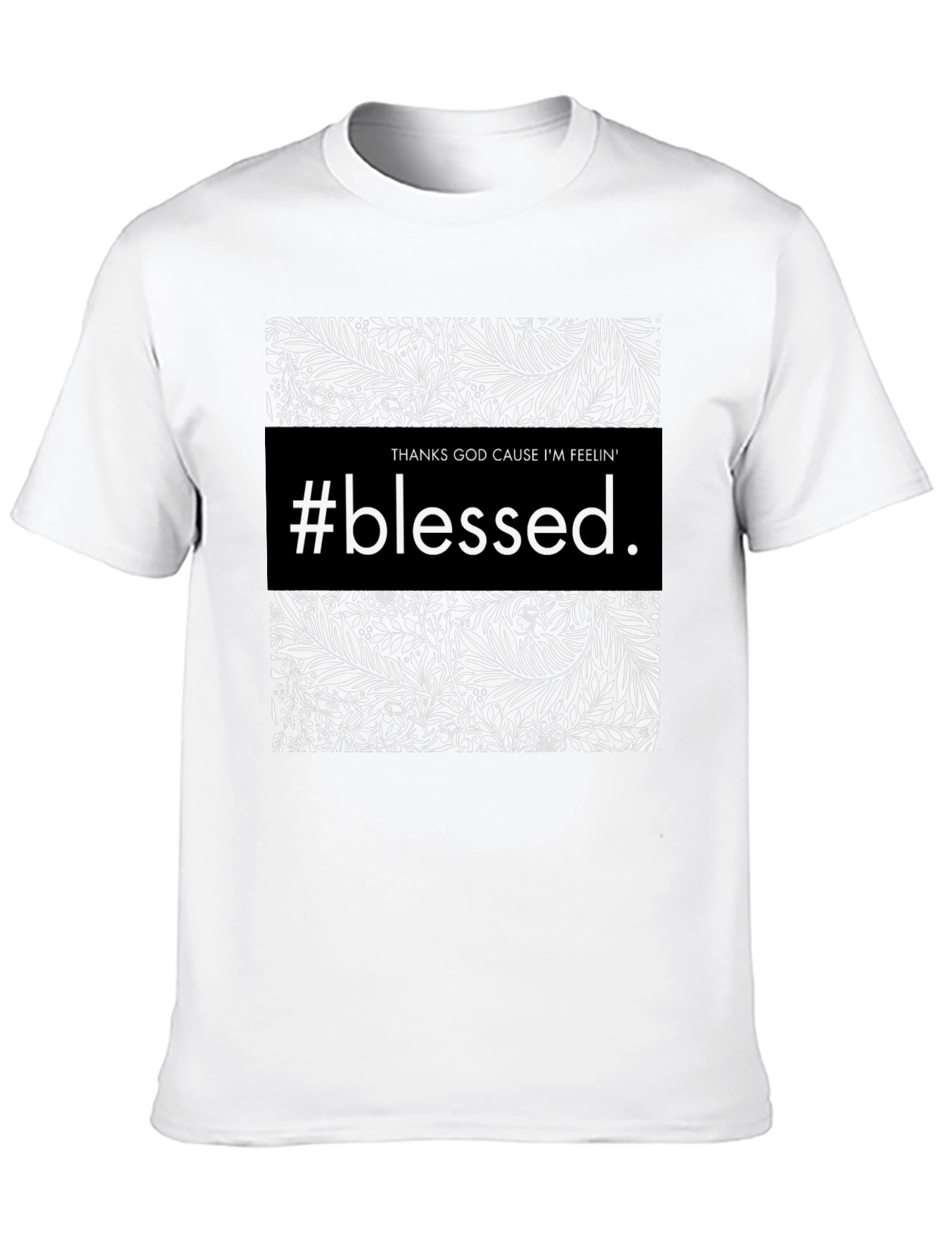 #Blessed Graphic Print Black Crewneck T-Shirt