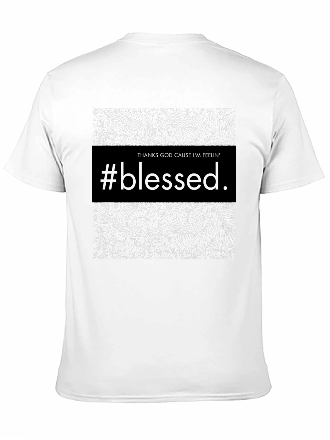 #Blessed Graphic Print Black Crewneck T-Shirt