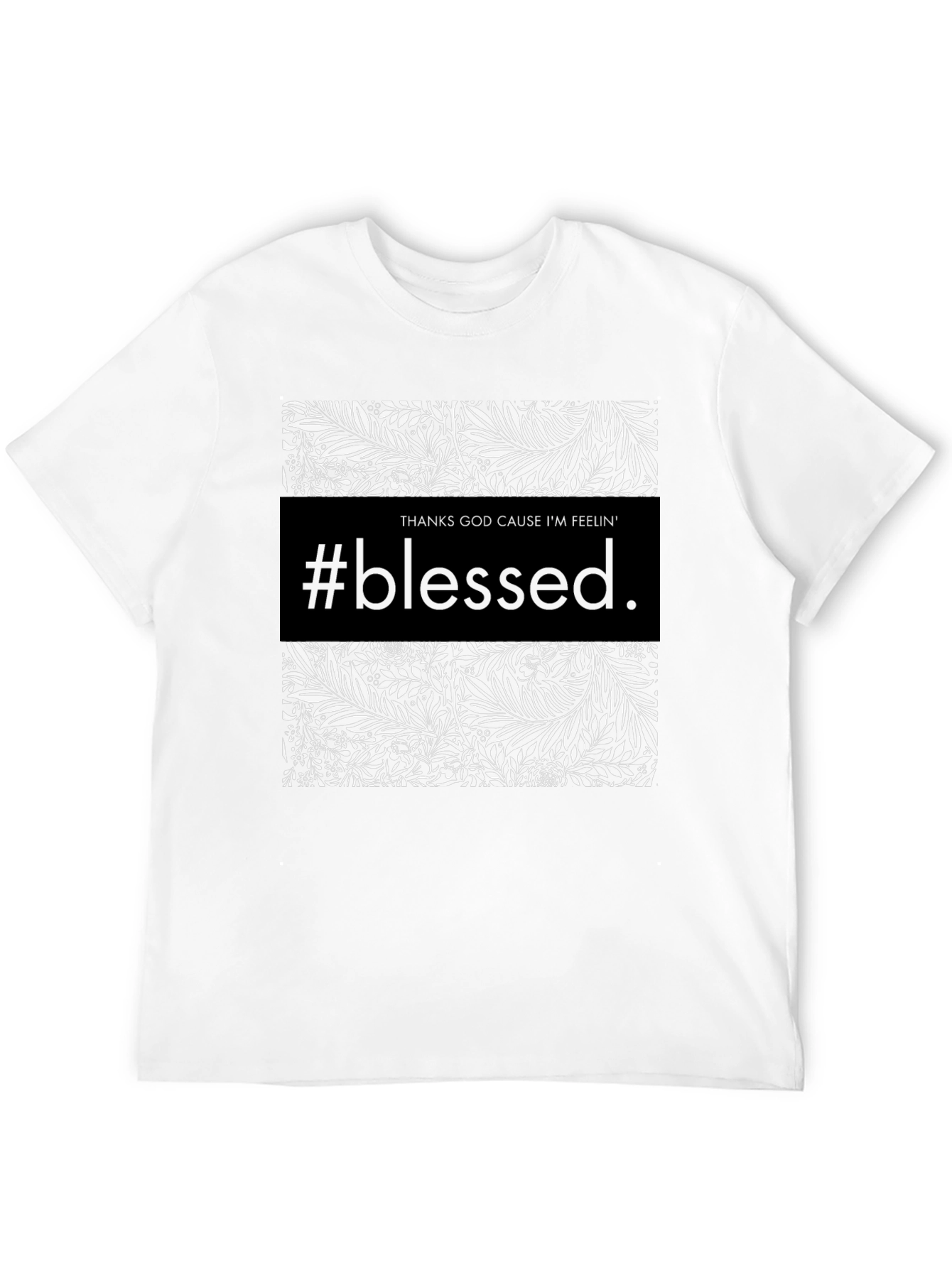 #Blessed Graphic Print Black Crewneck T-Shirt