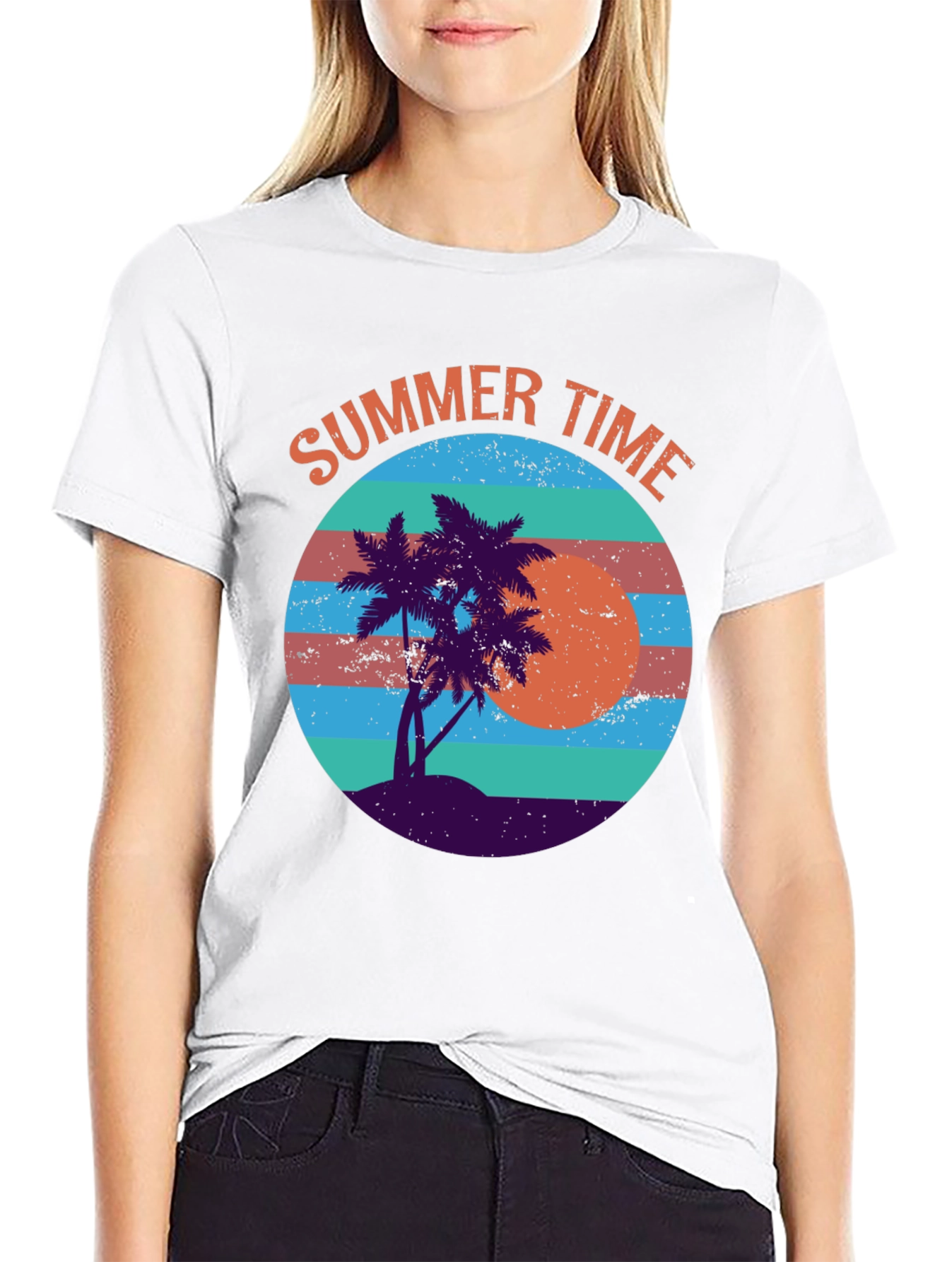 Summer Time Palm Tree Graphic Tee