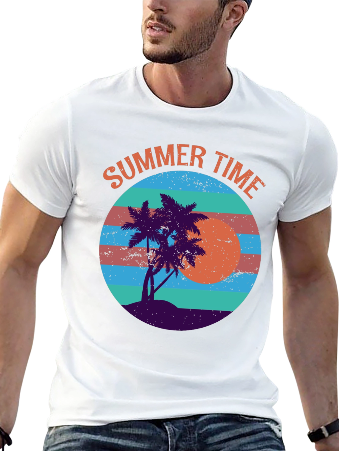 Summer Time Palm Tree Graphic Tee